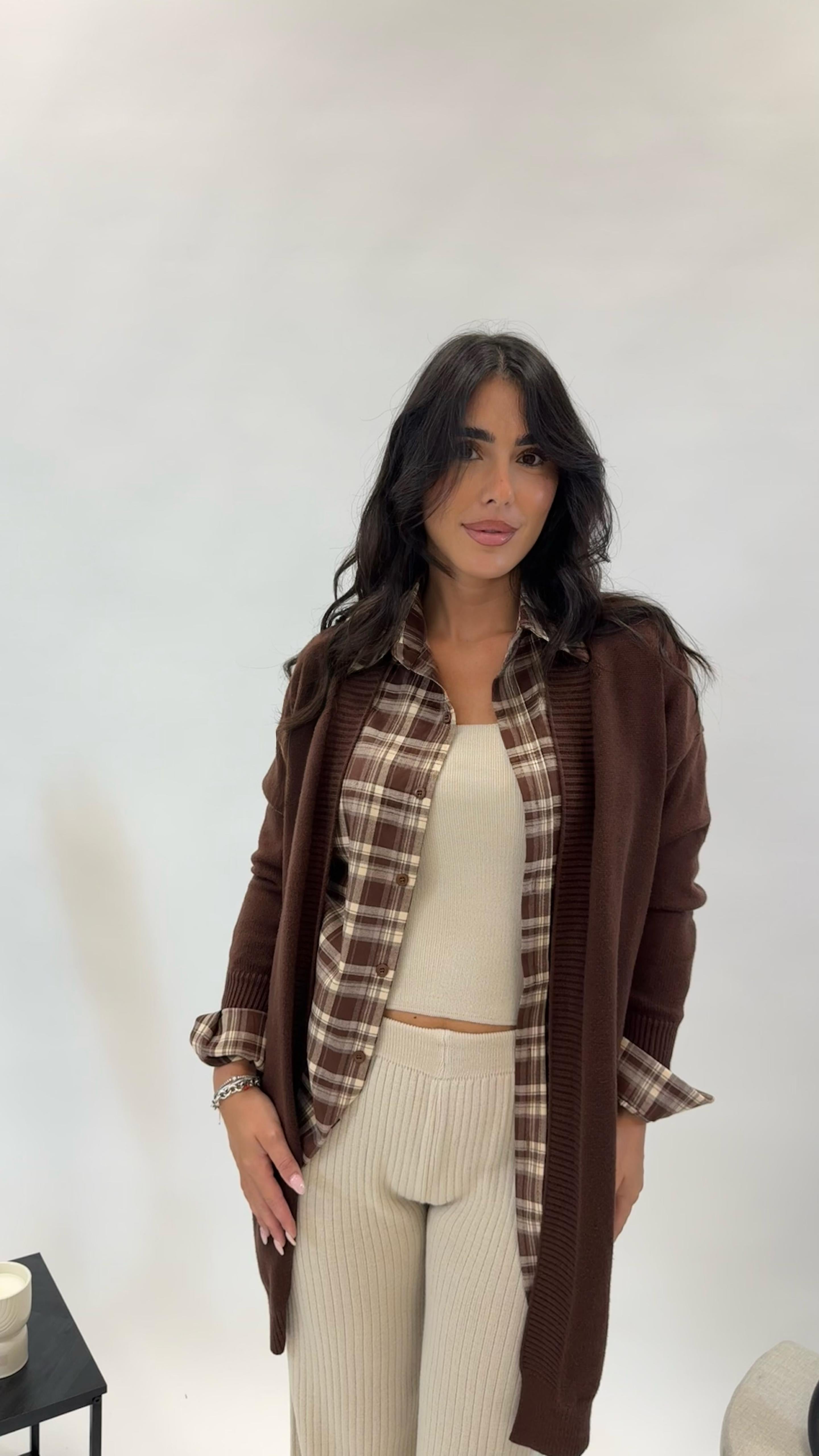 Set con Top in Maglia a Coste Burro