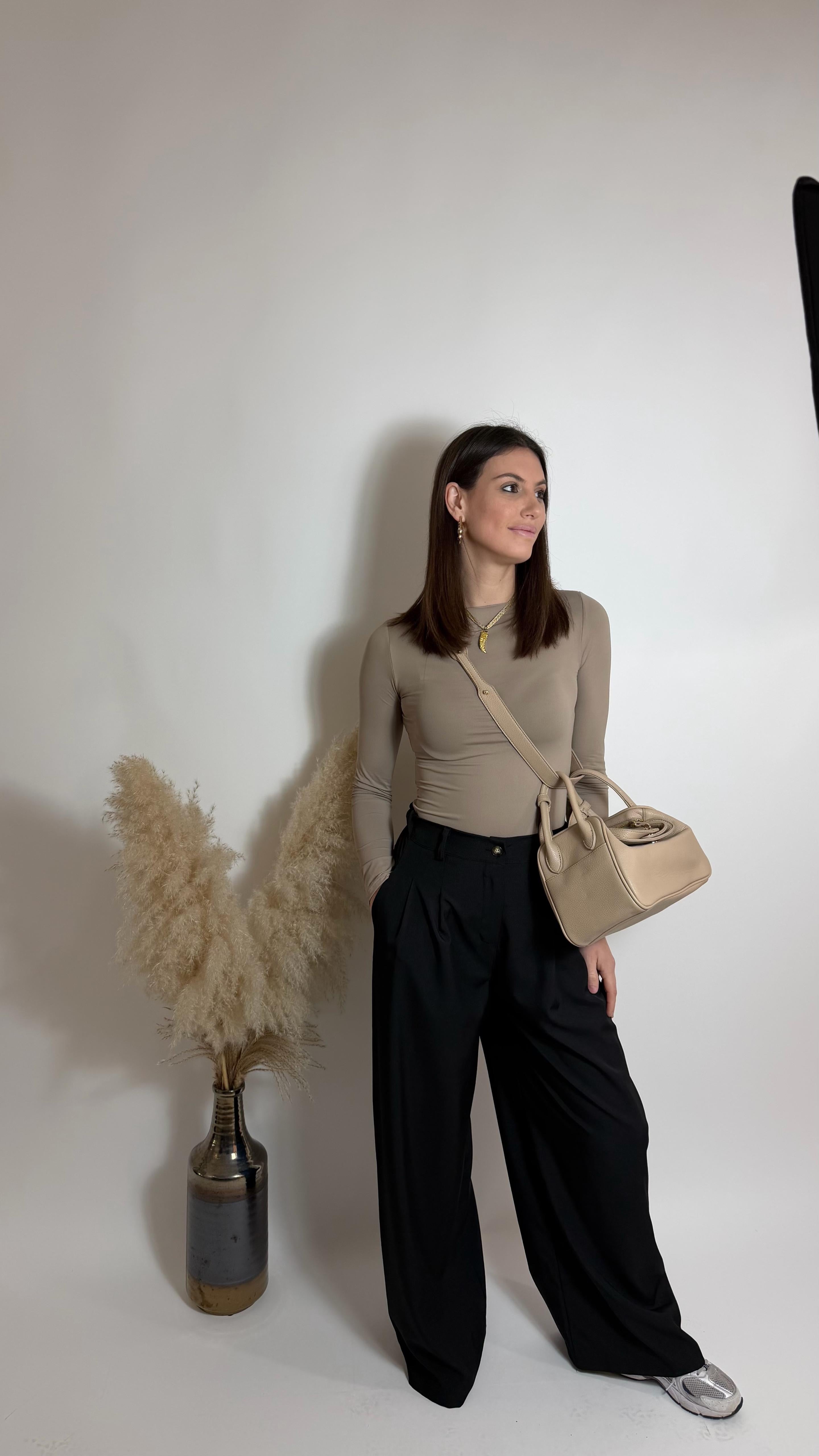 Pantalone Relax Gamba Ampia - Nero