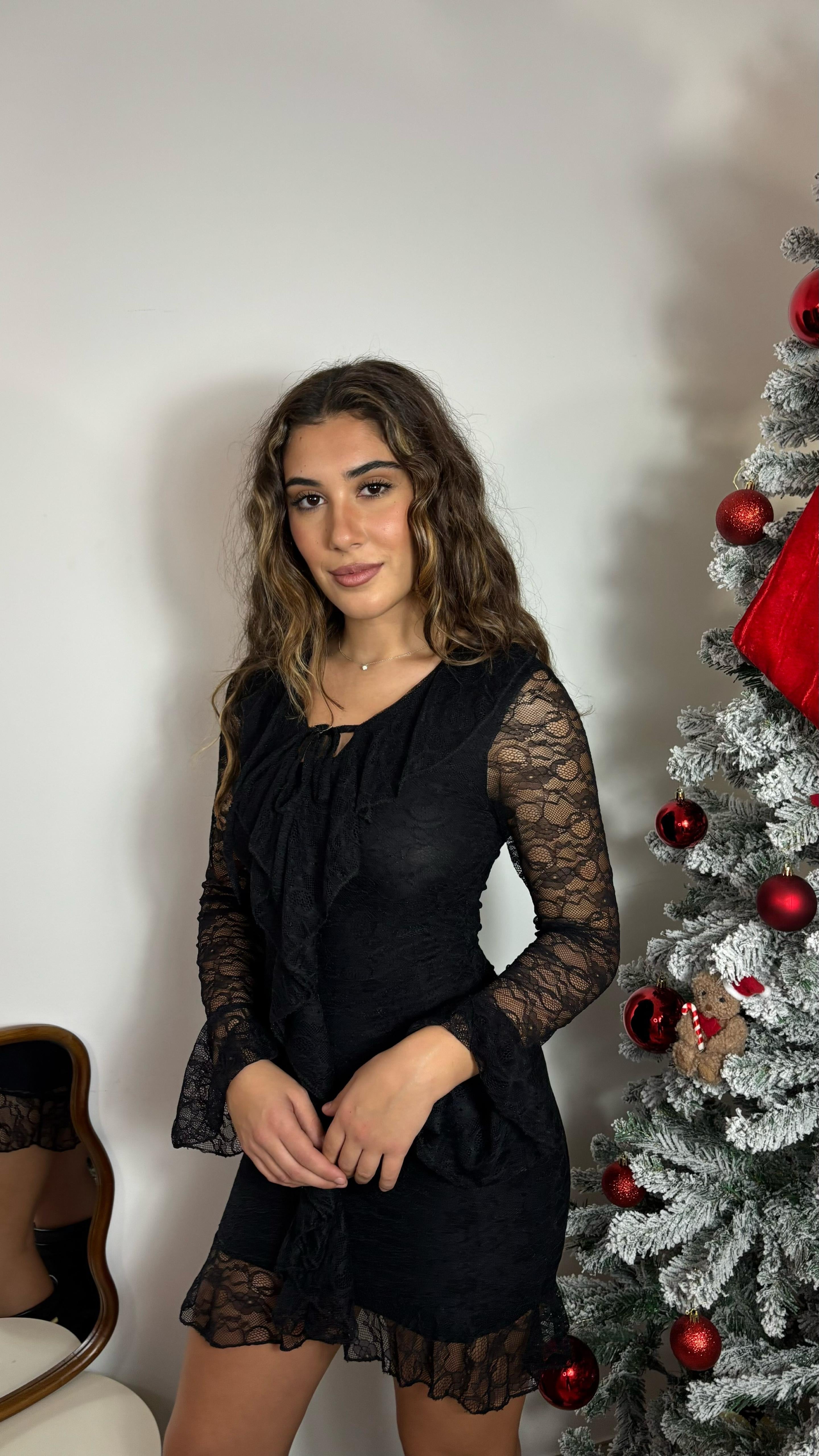 🥂Minidress Lace Romance Nero