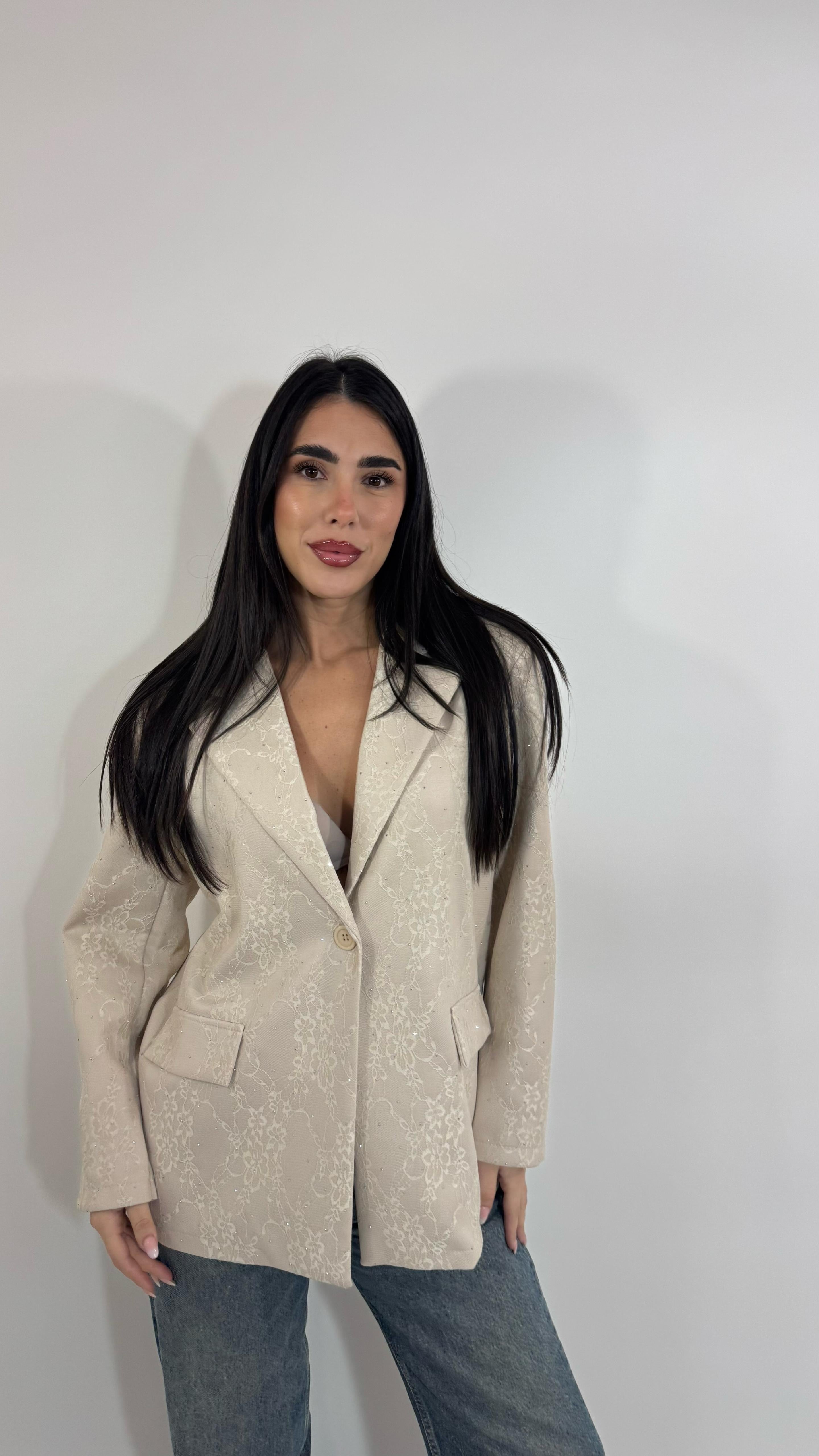 🥂Giacca Lace Sparkling Burro