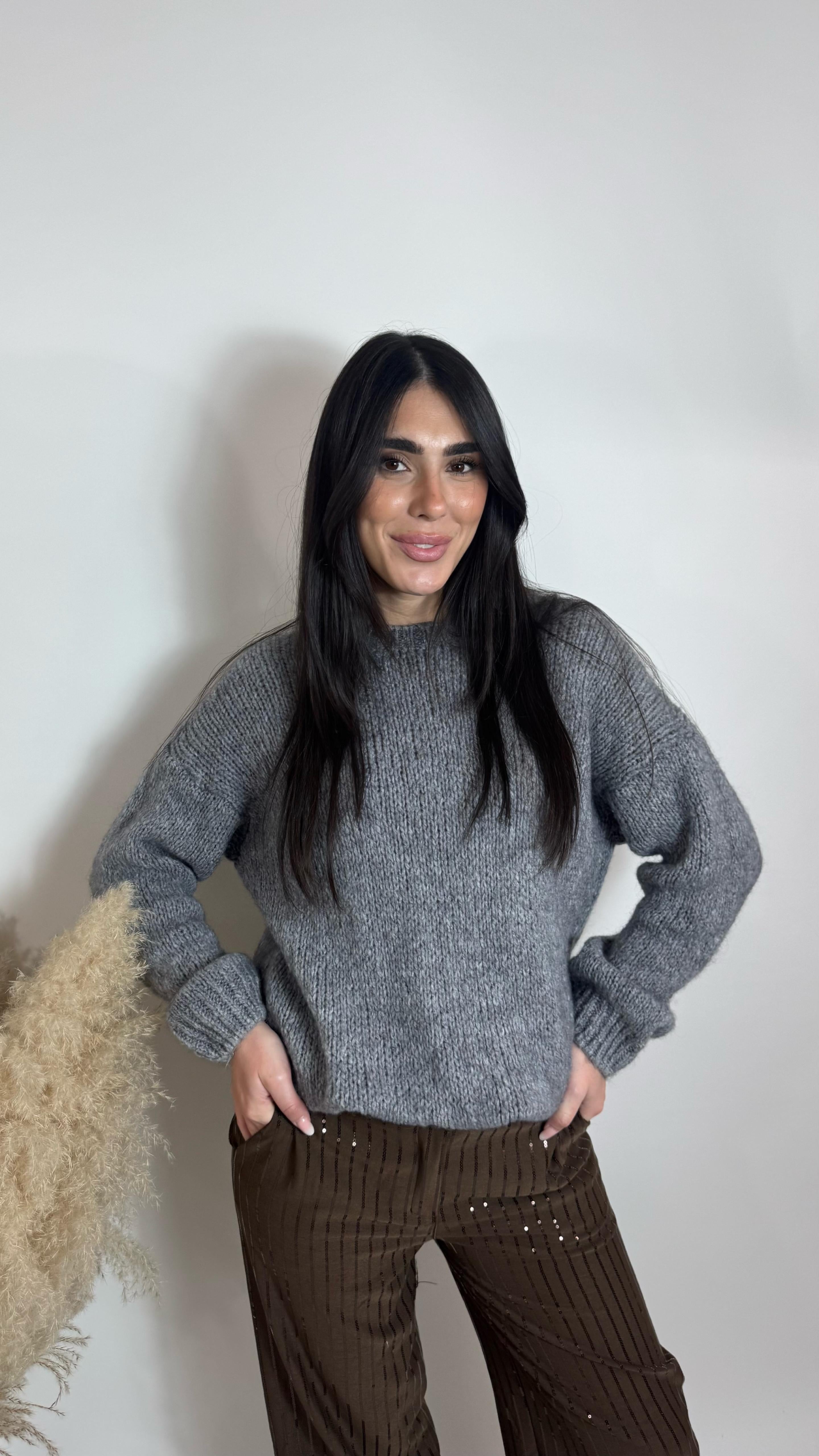 Pantalone Shine Tessuto Classico Choco