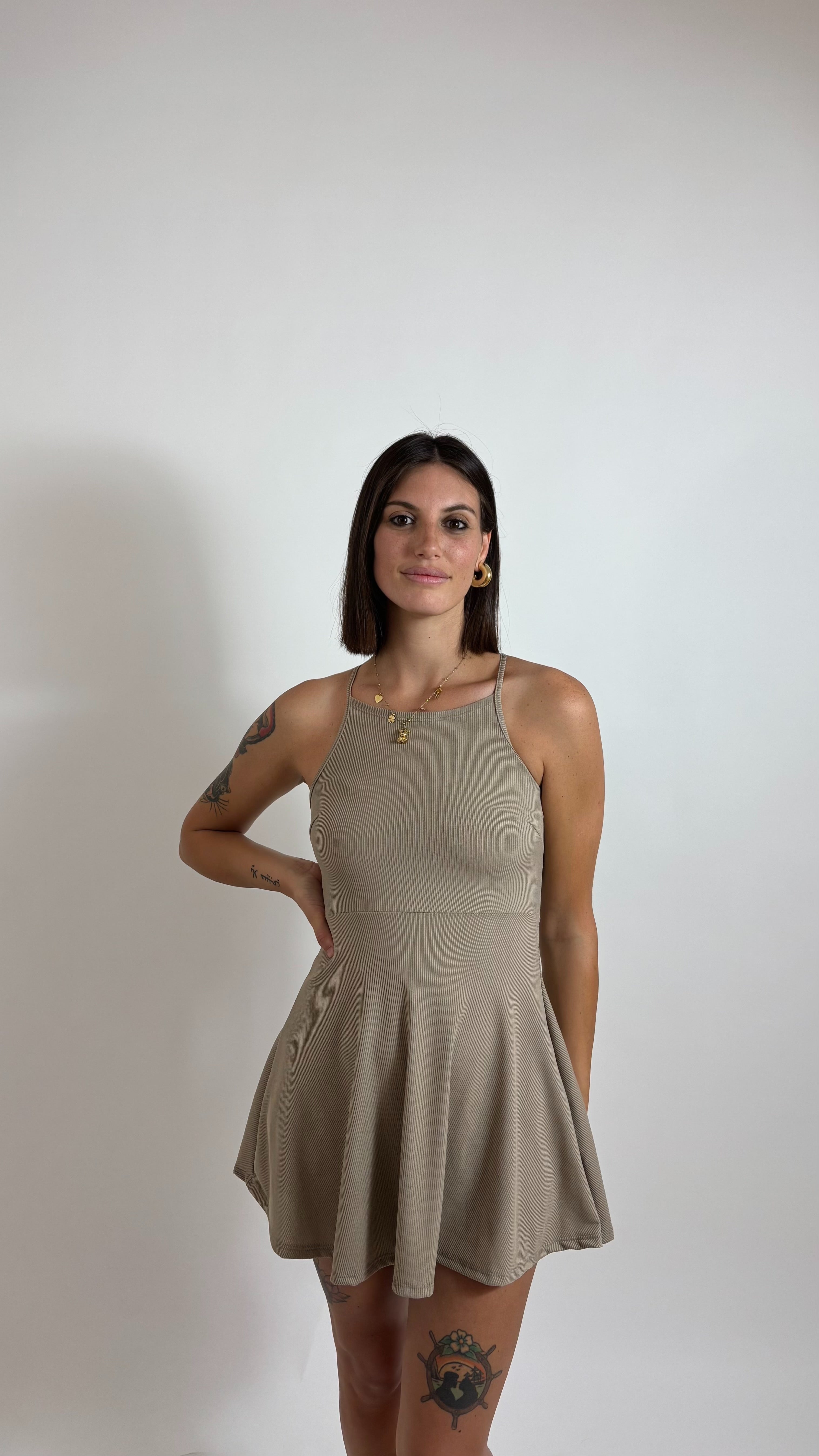 Minidress Ribbed Ruota Nude