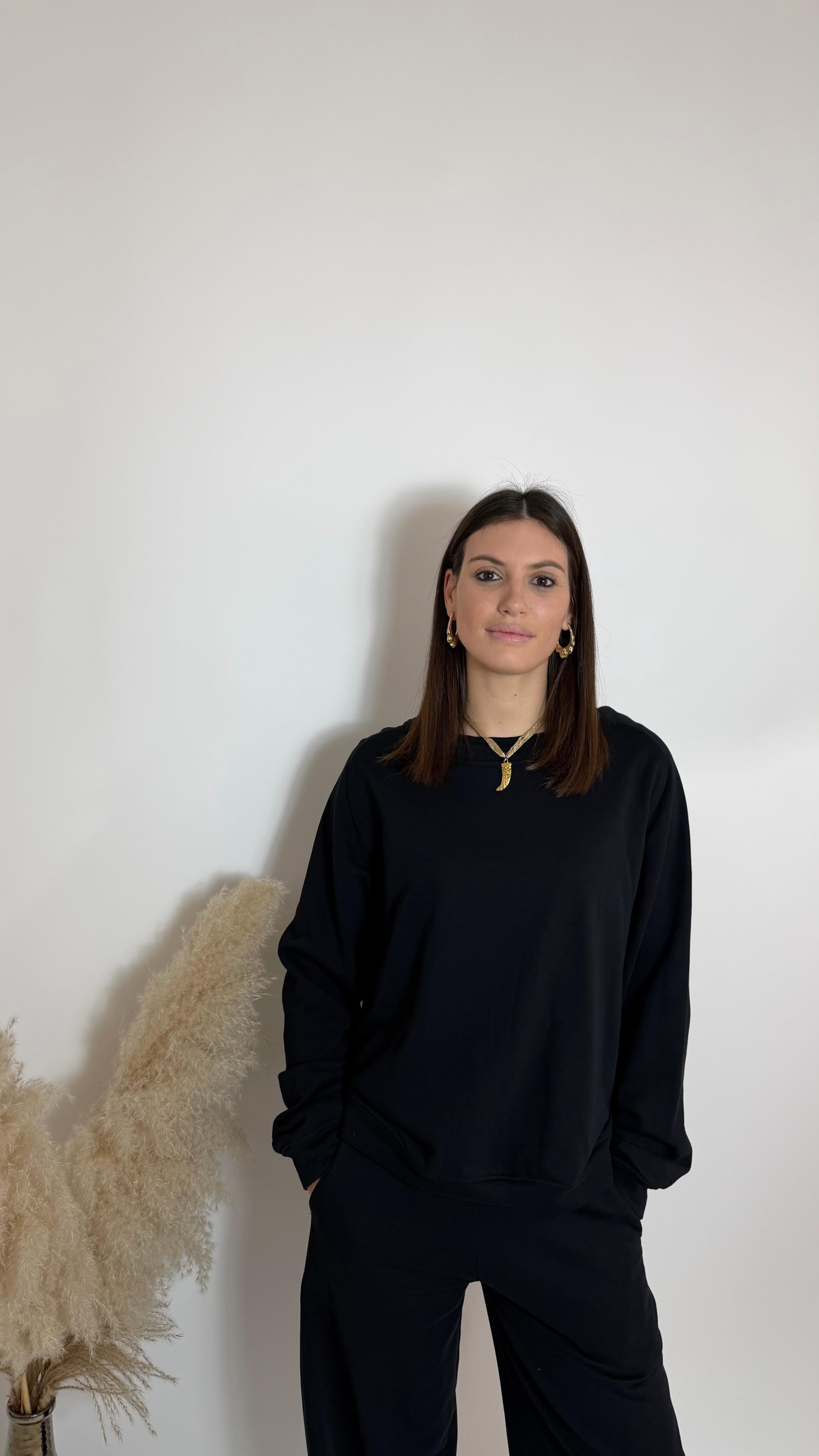 Felpa Cozy Spring Nera