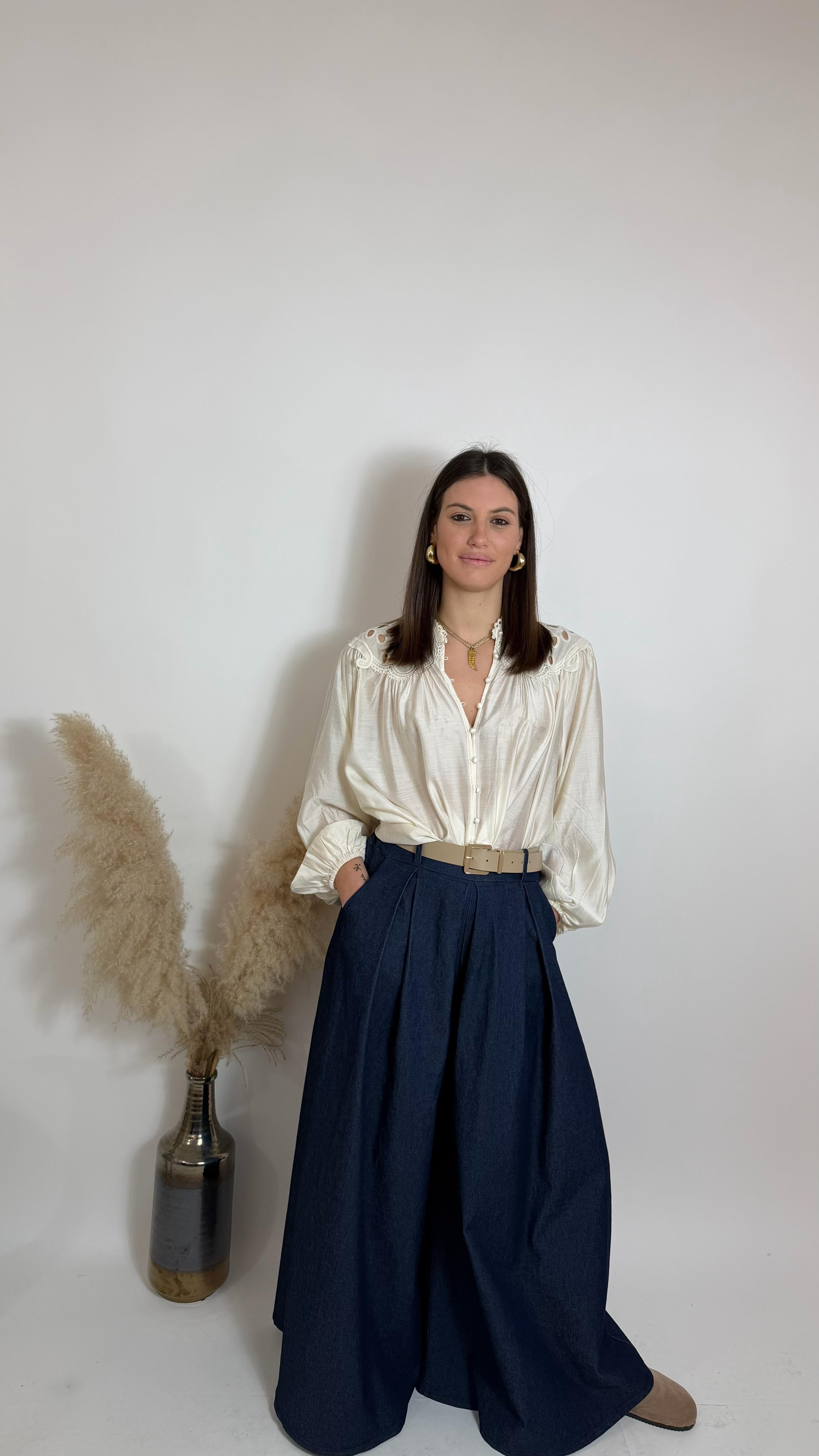 Camicia Georgette Burro