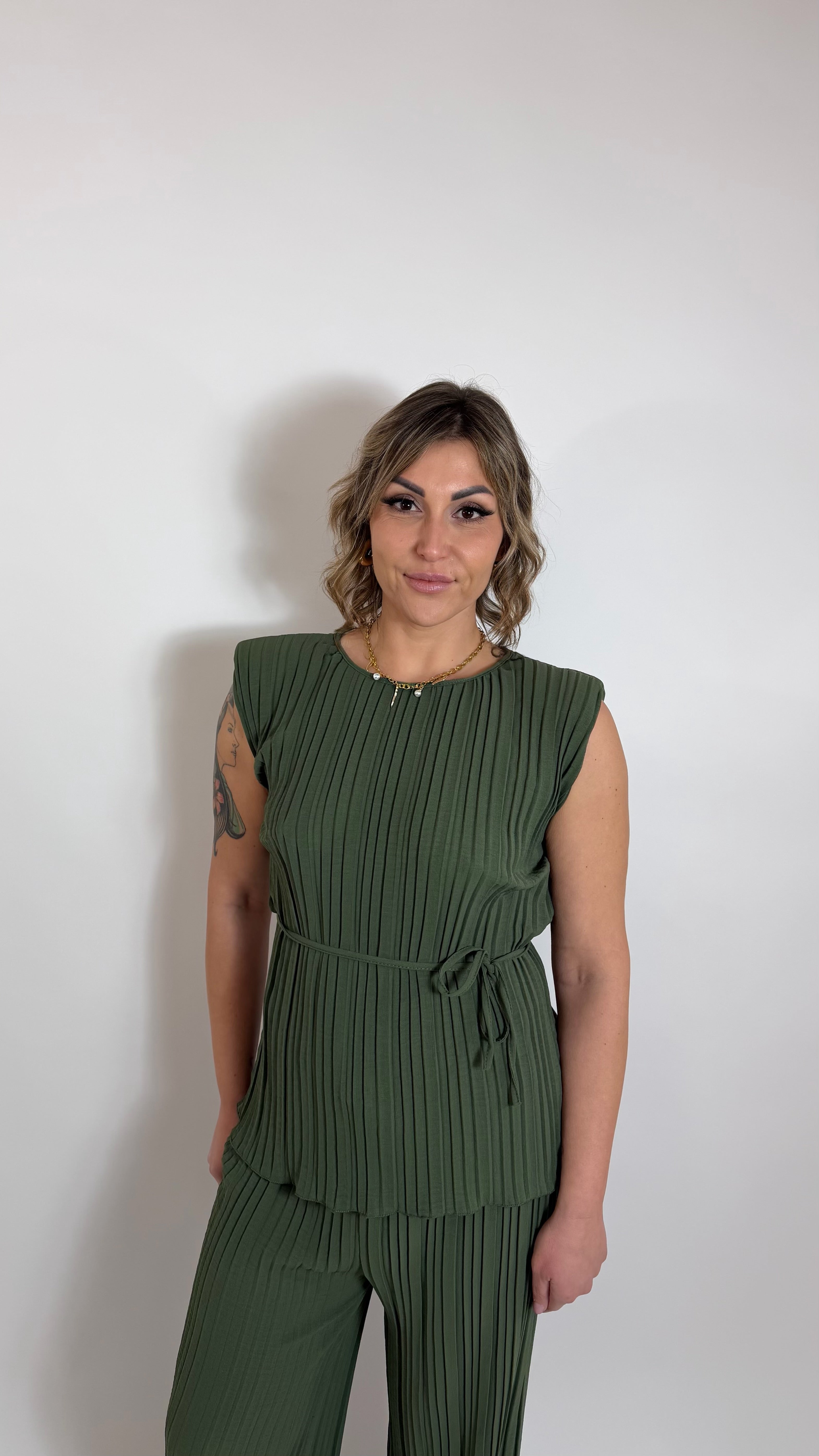 Plissè Couture Set Verde Utility