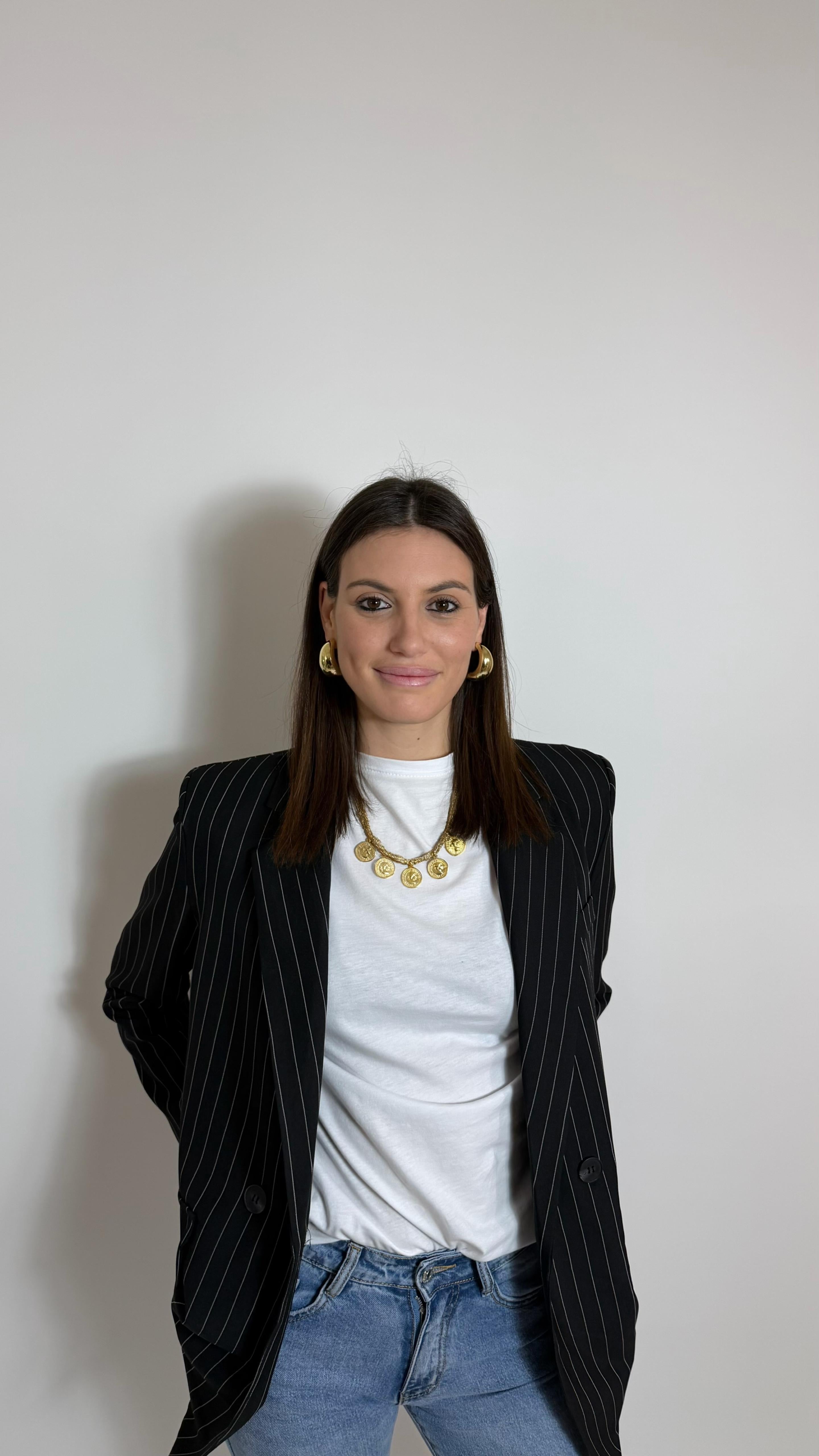 Giacca Gesso Doppiopetto Nera