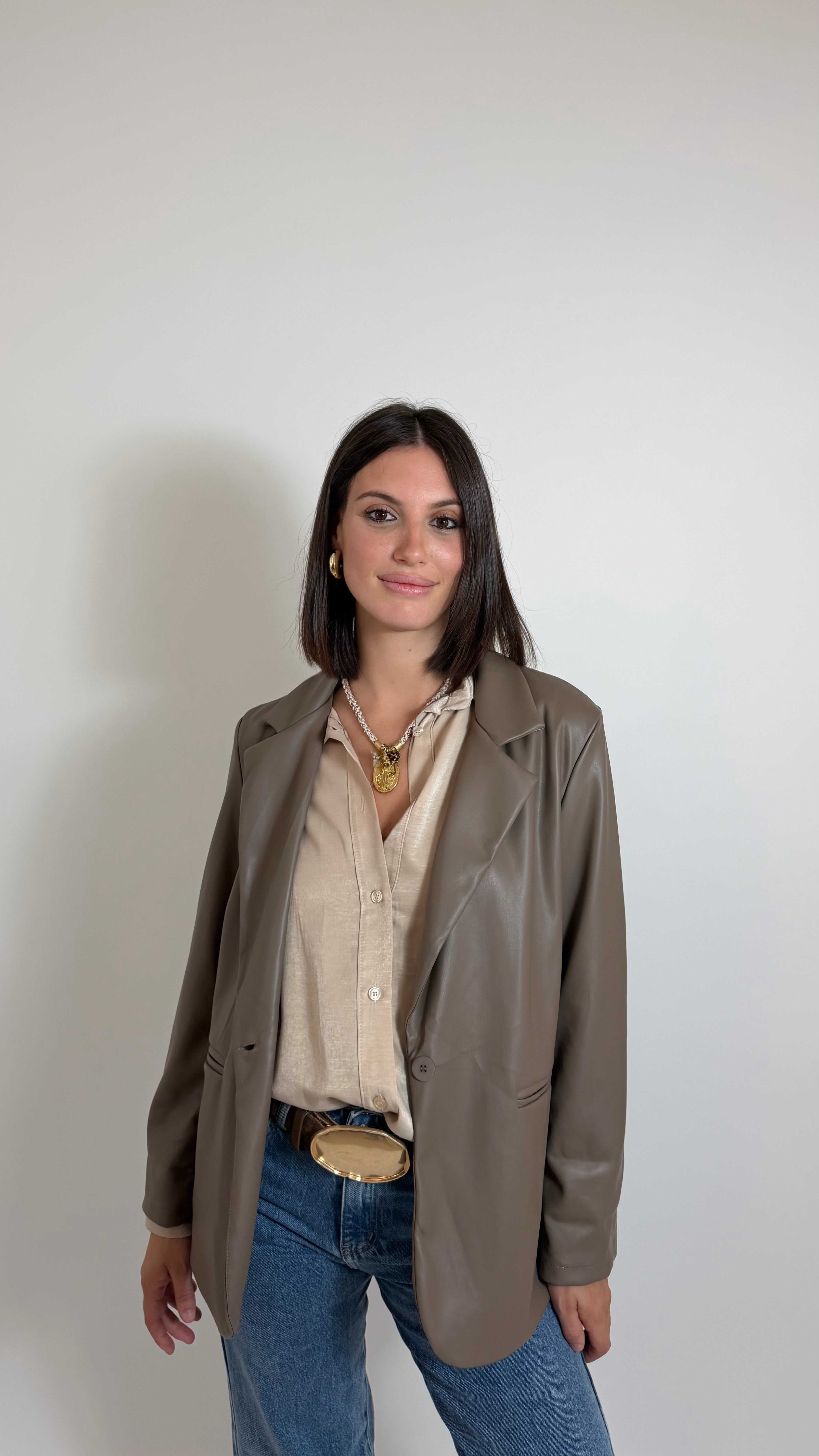 Blazer Ecopelle Tortora