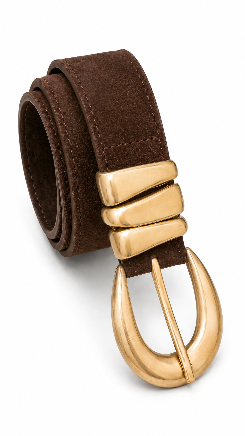 Cintura Suede Gold Buckle Choco