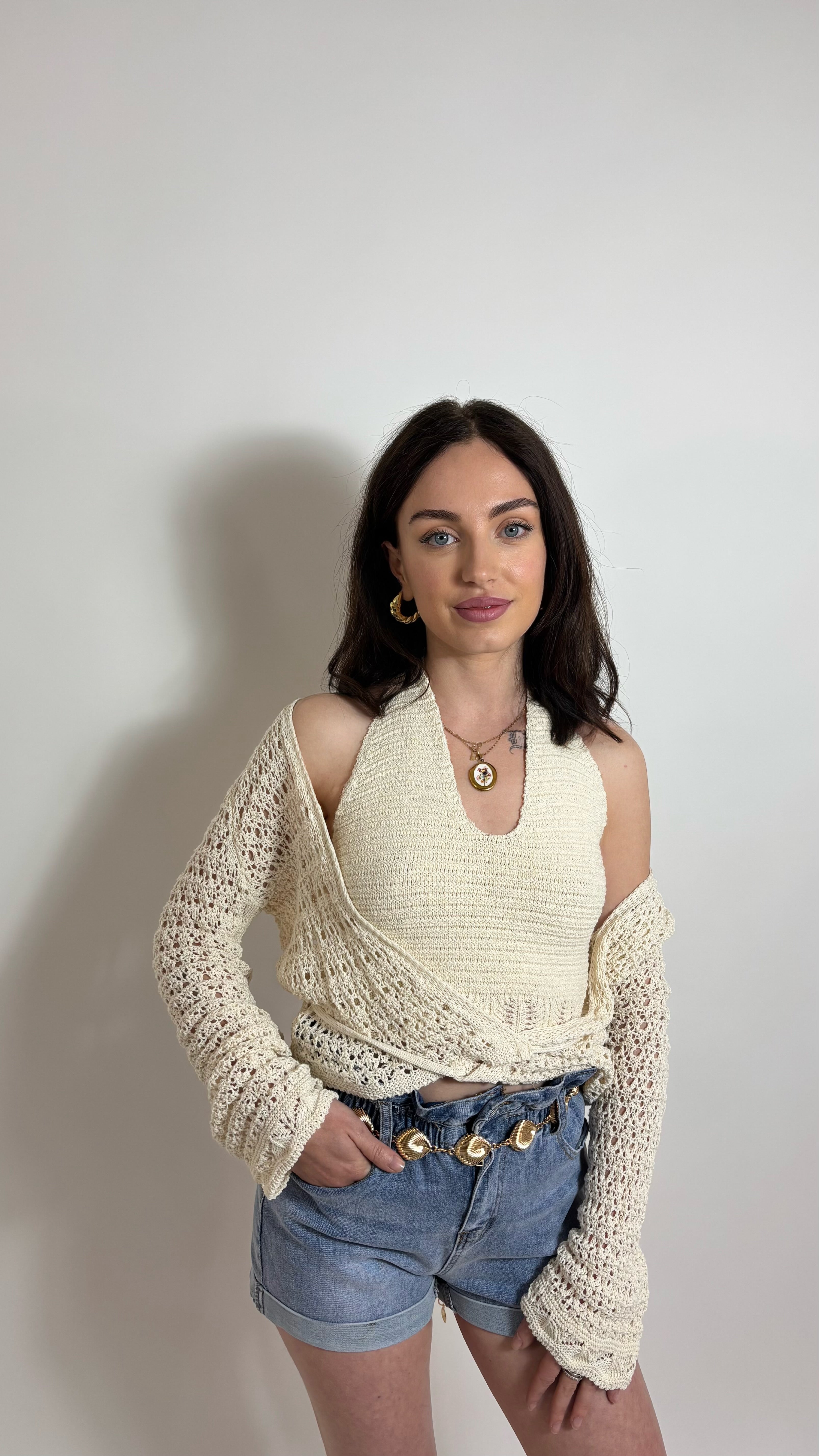 Top Crochet Positano Burro