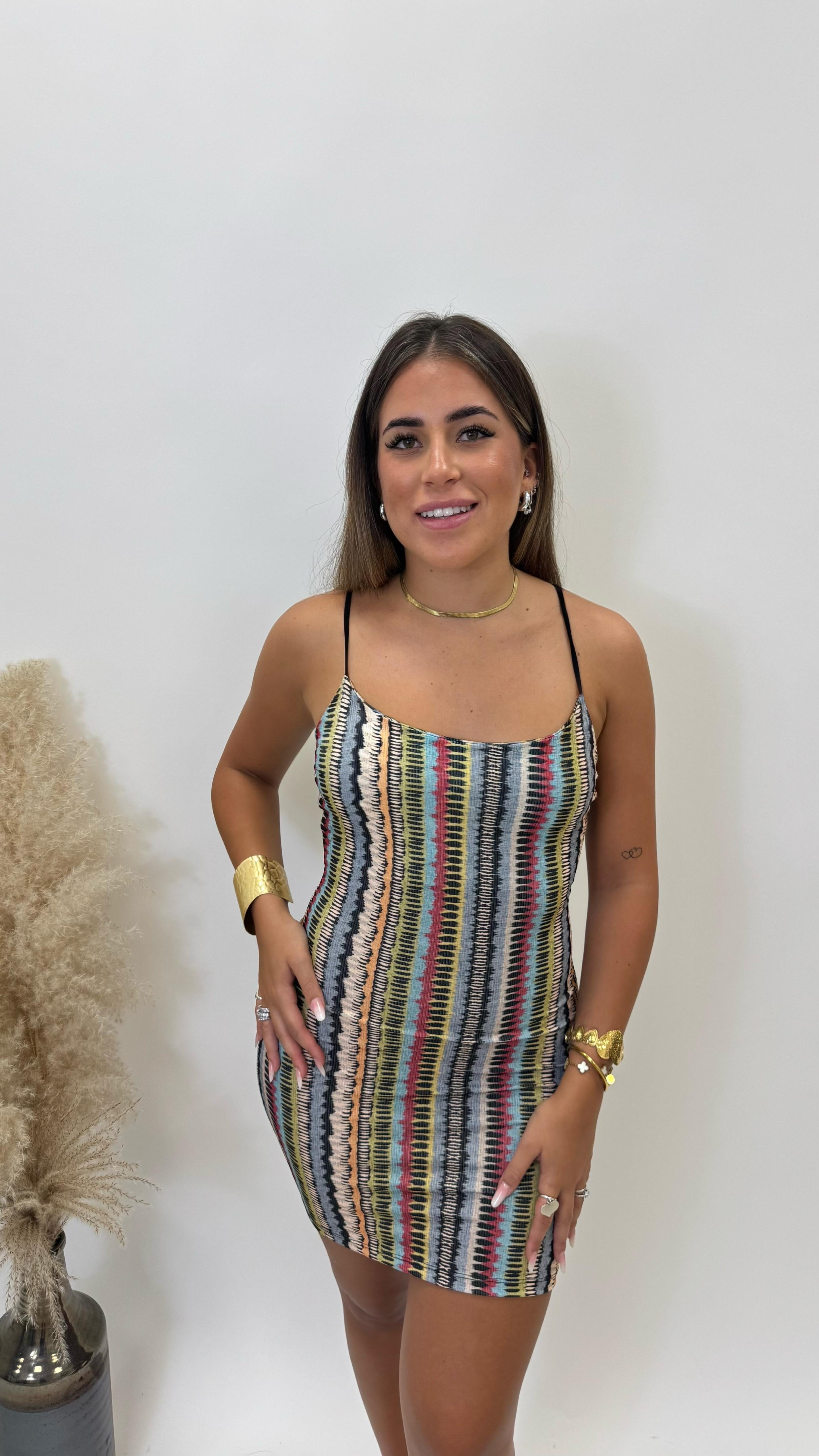 Minidress Summer Vibes Black e Sky