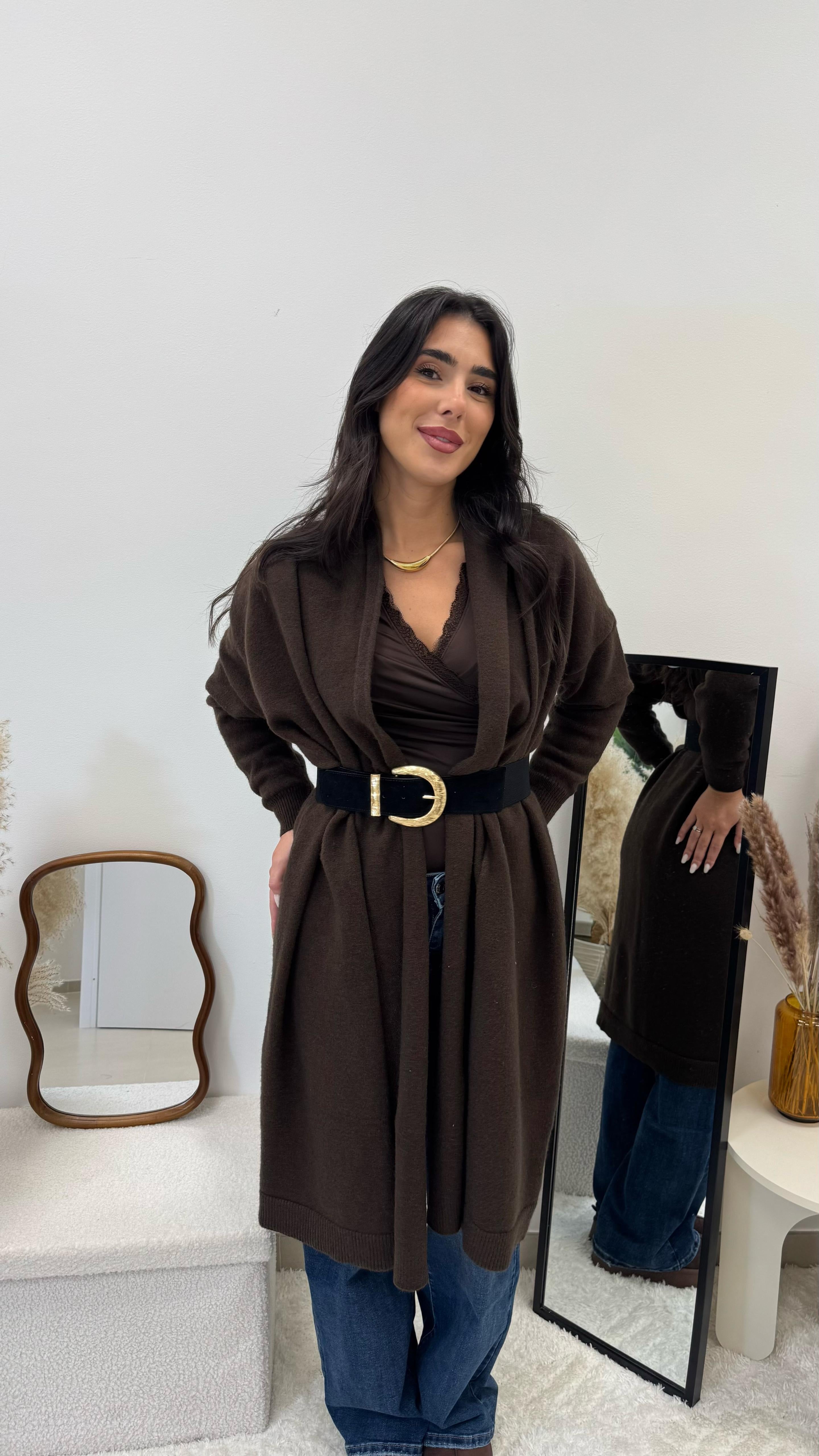 Cardigone Luxury con Cinta Choco