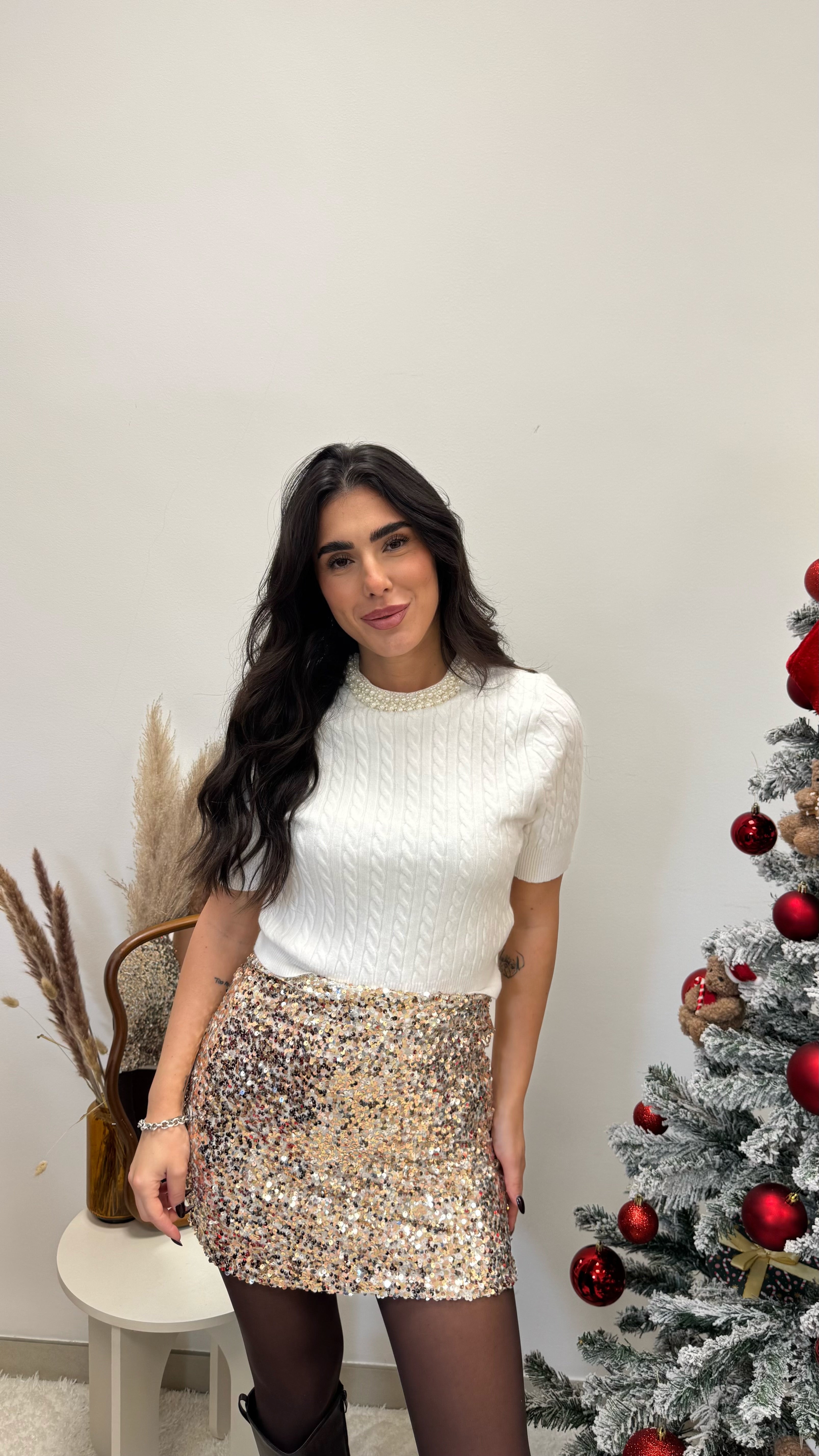 🥂Pull Trecce e girocollo Perle