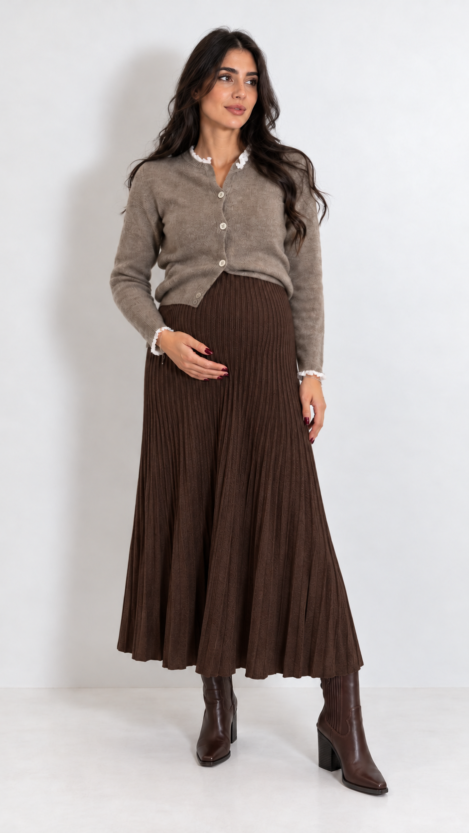 Longuette Maglina Plissé Choco