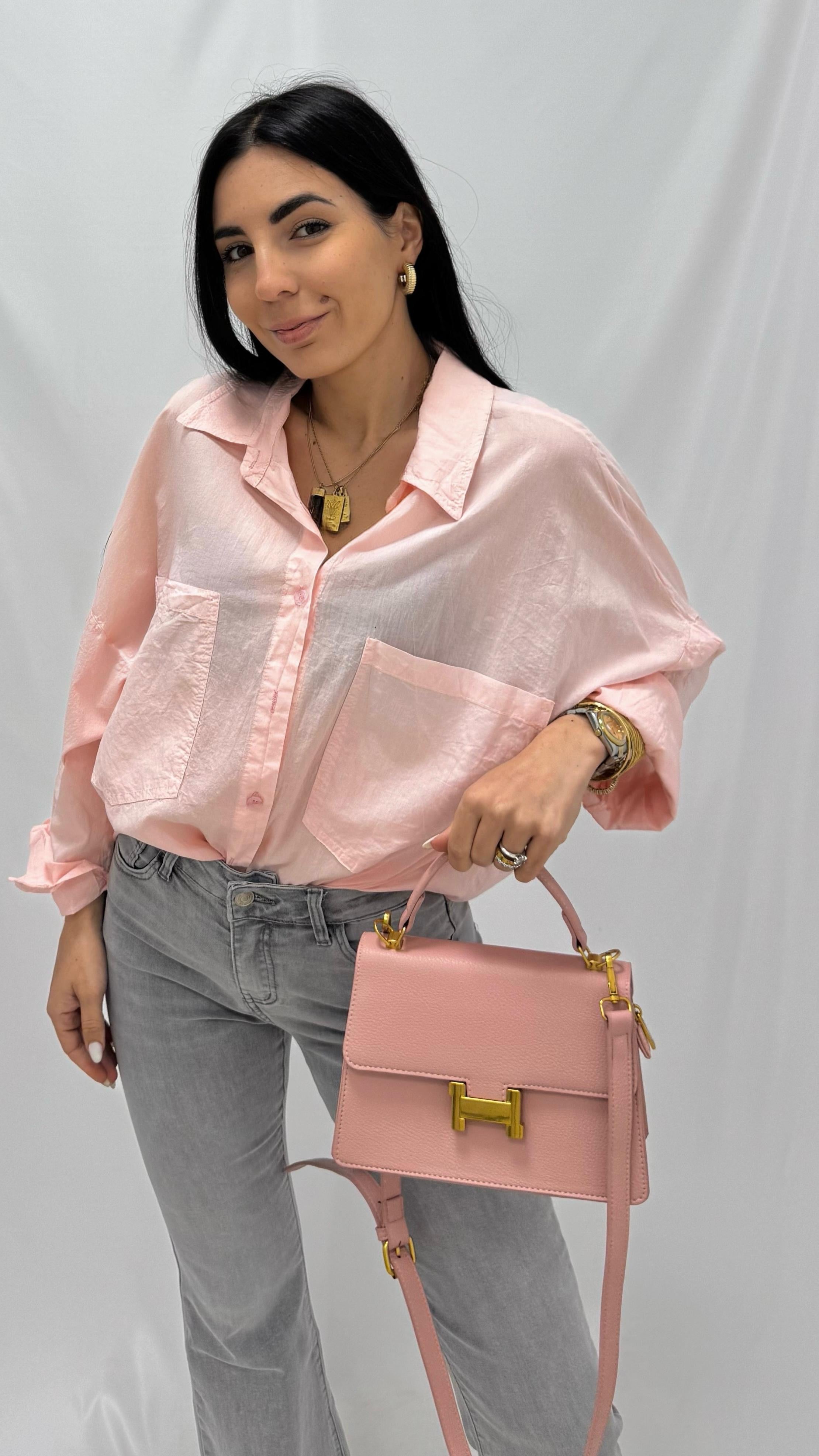 Camicia 100% cotone Rosa