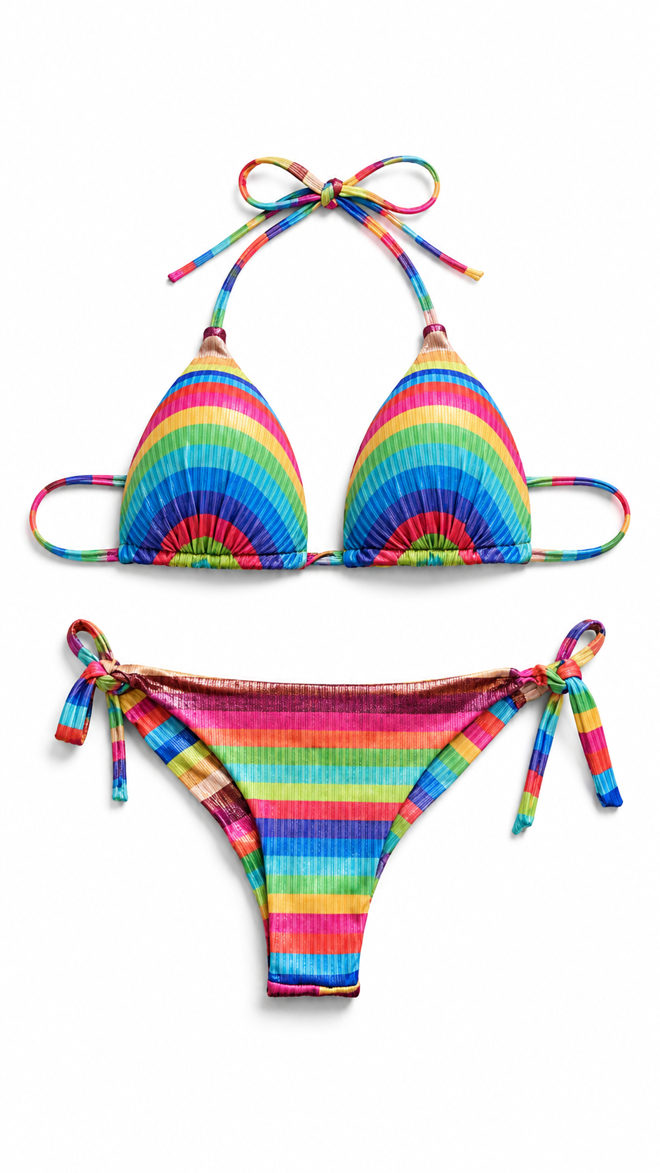 Bikini Glitter Stripe Yellow