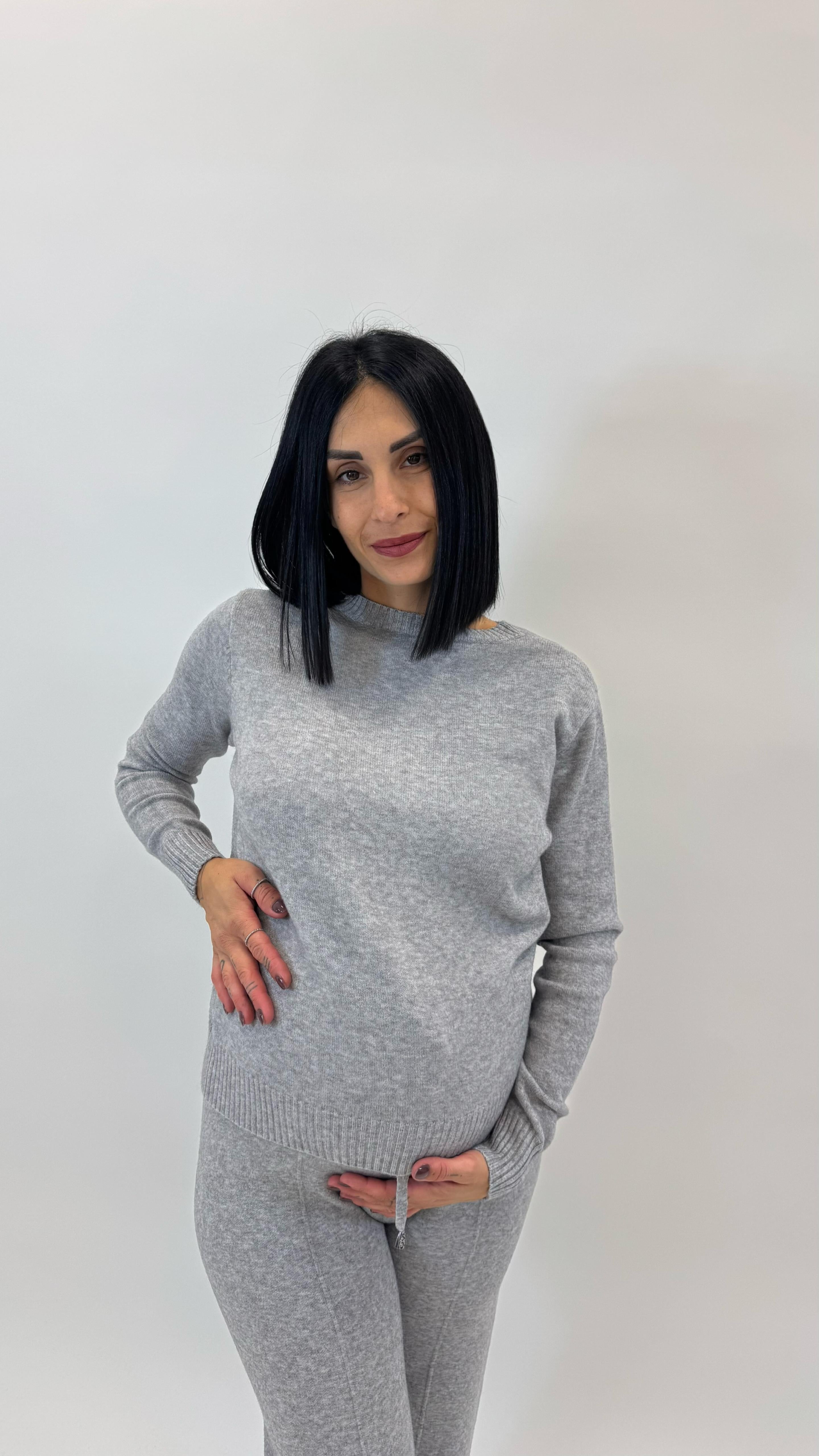Pull Maglina Morbida Top Quality Grigio Perla