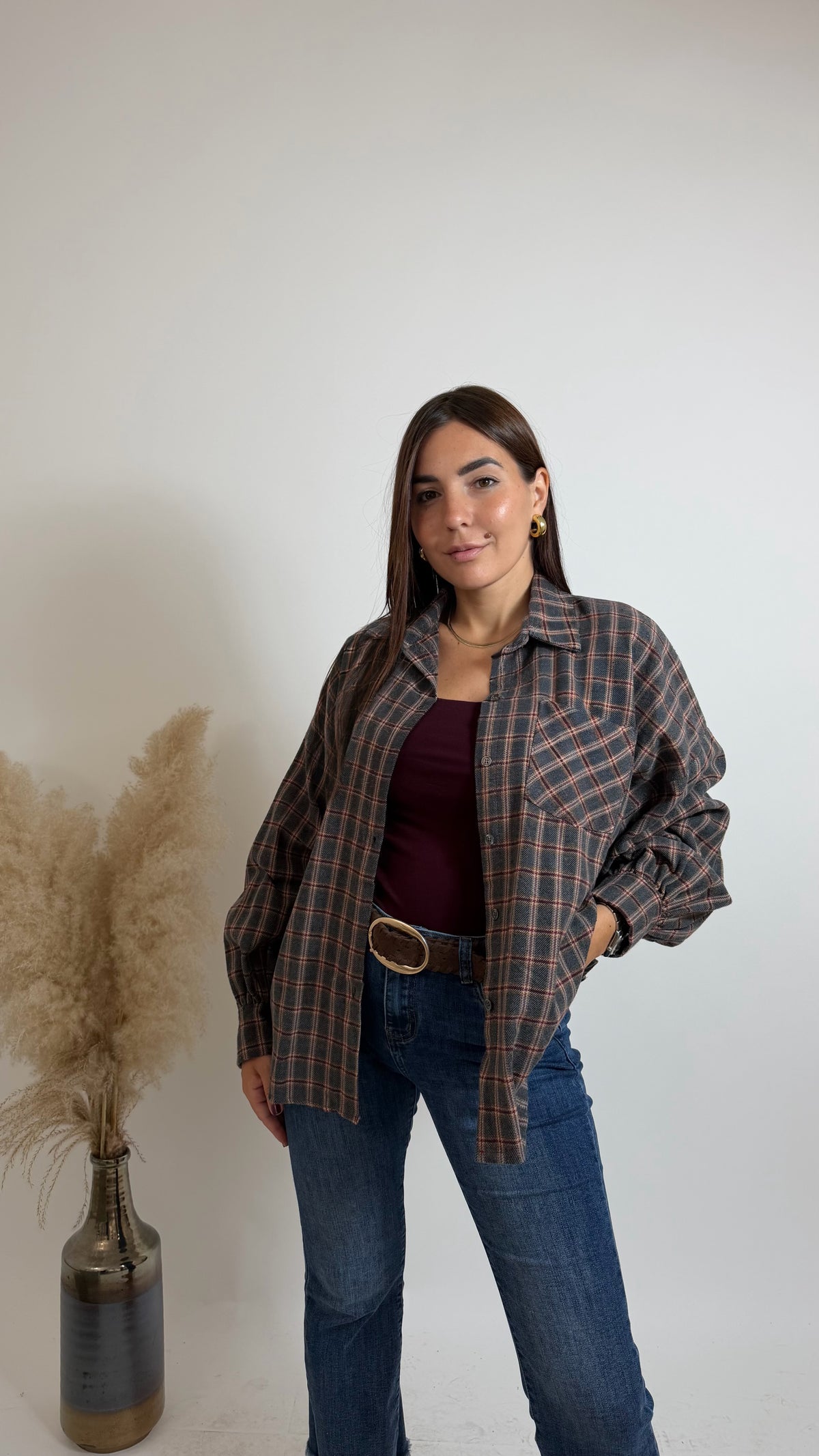 Camicia Check Grey/Red