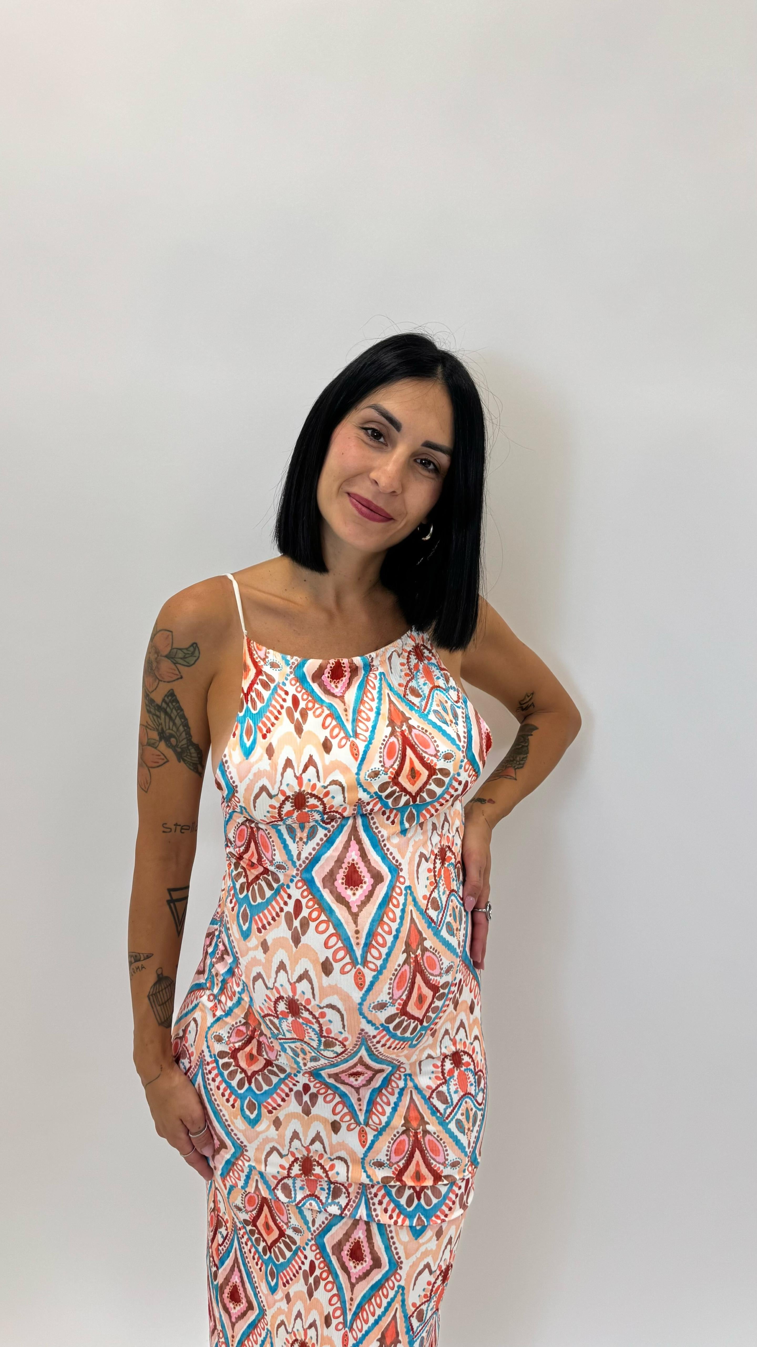 Abito Boho Stampa White