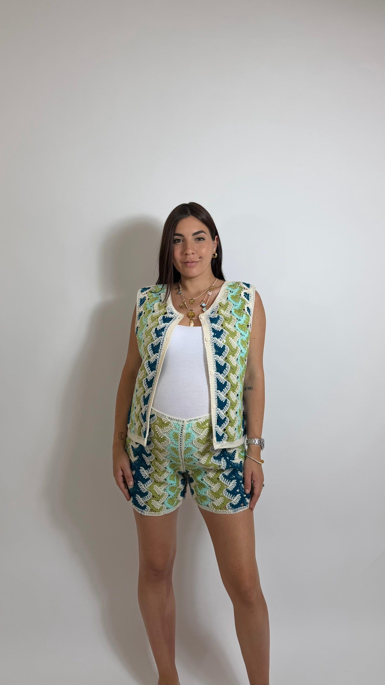 Set Crochet Rainbow Verde