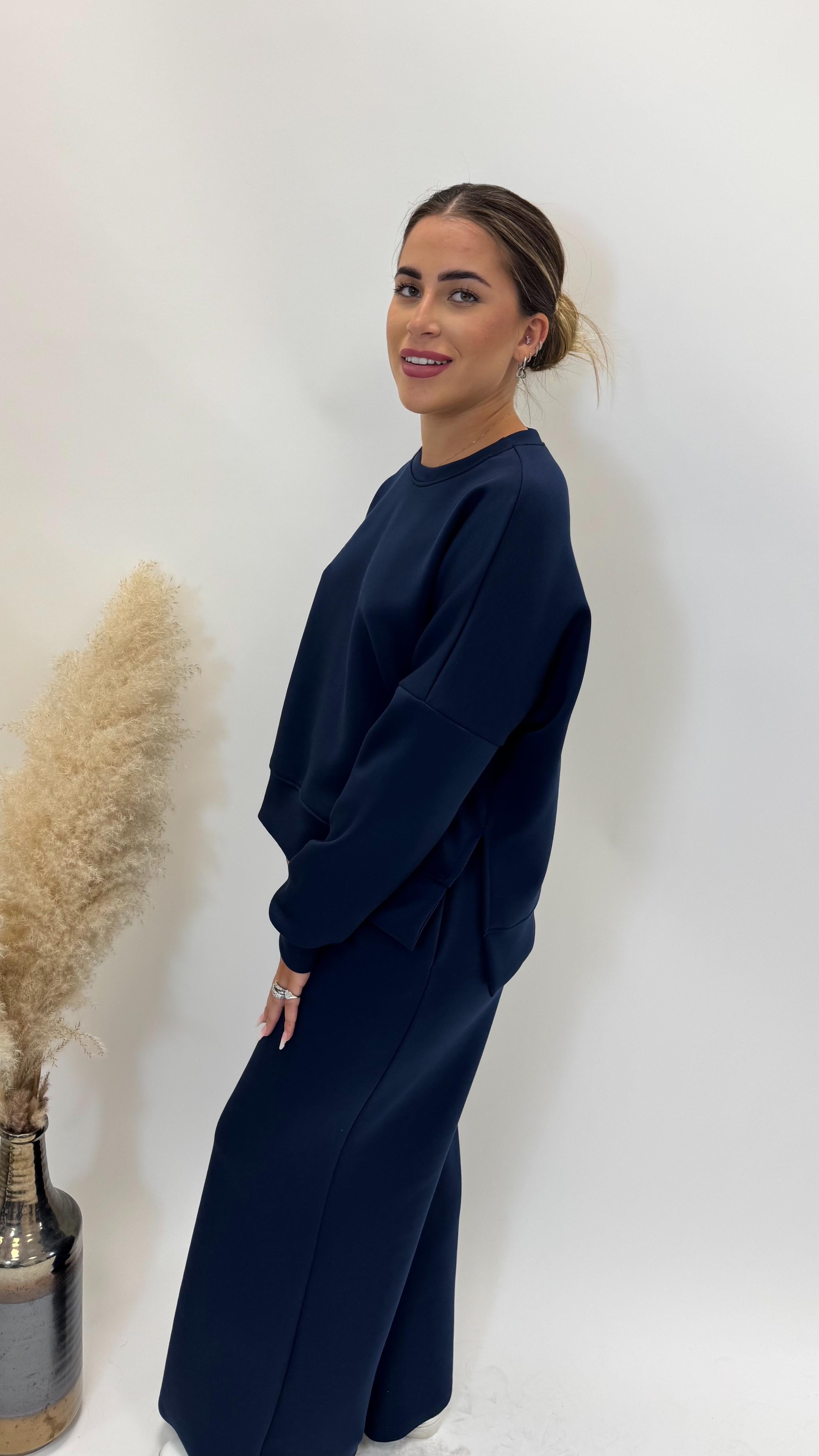 Panta Tuta Flare Blu Notte