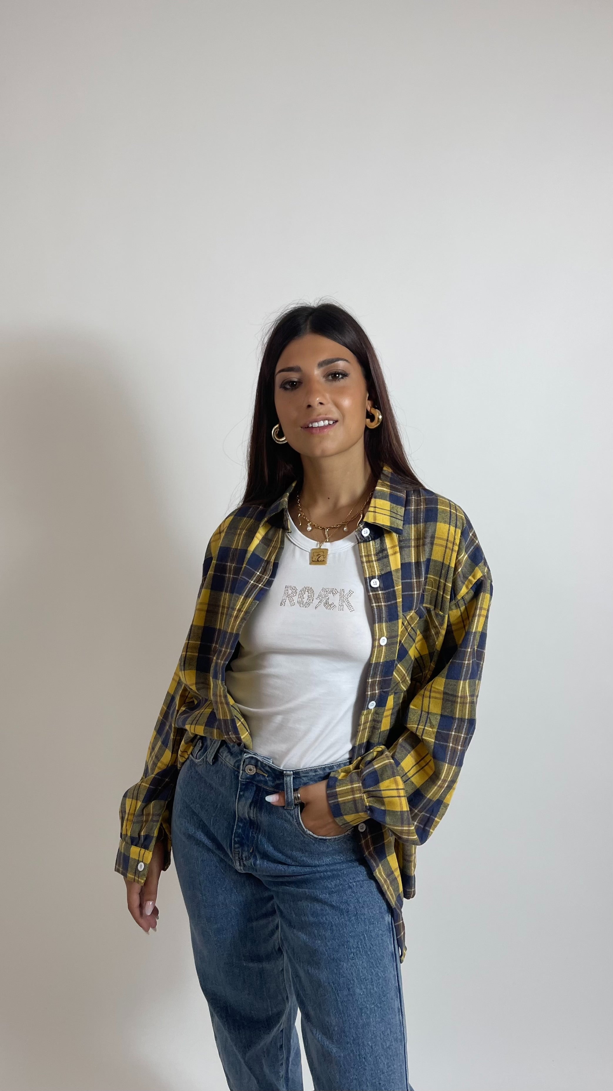Camicia Autumn Check Yellow/Blu