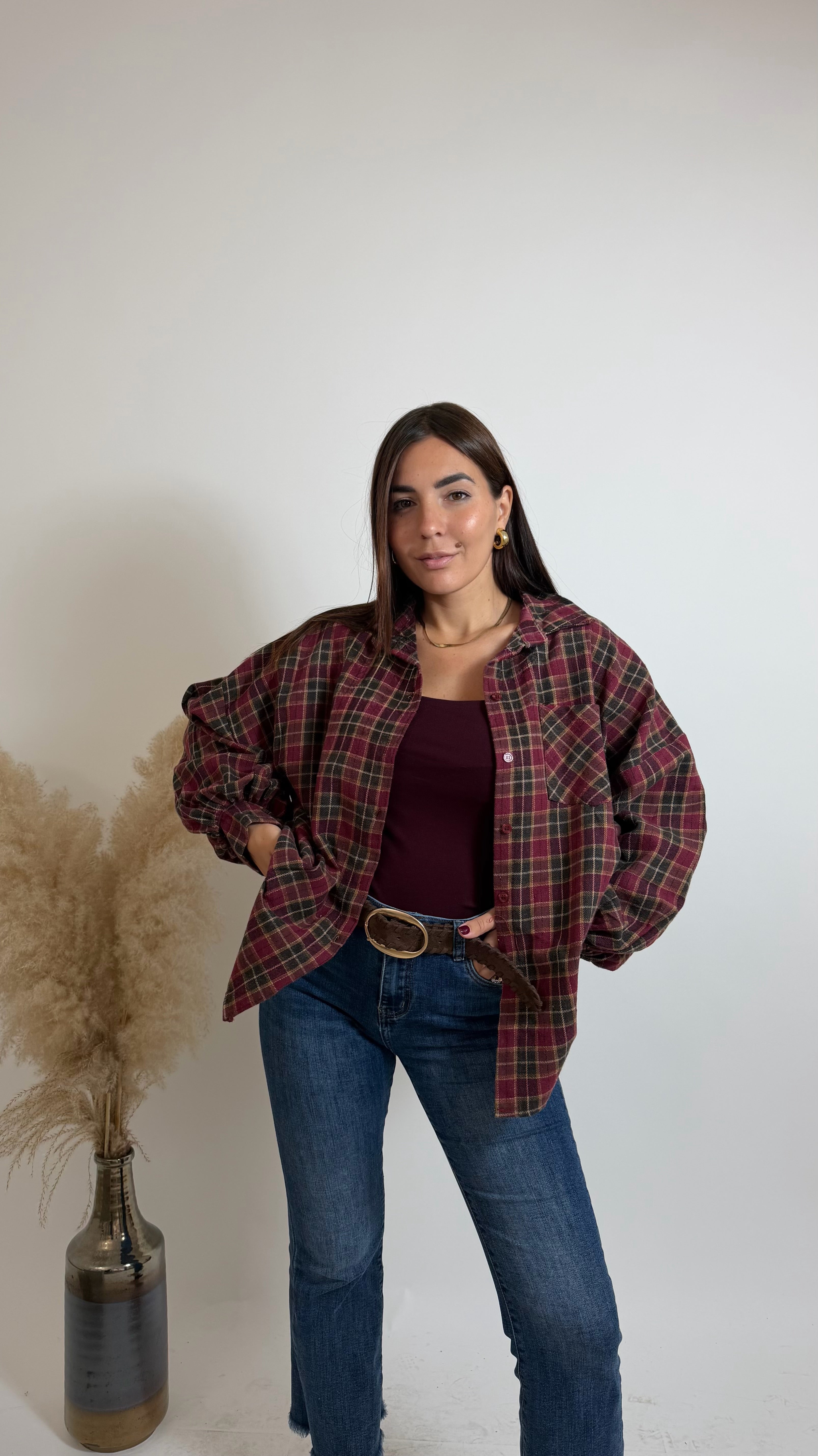 Camicia Check Rosso India