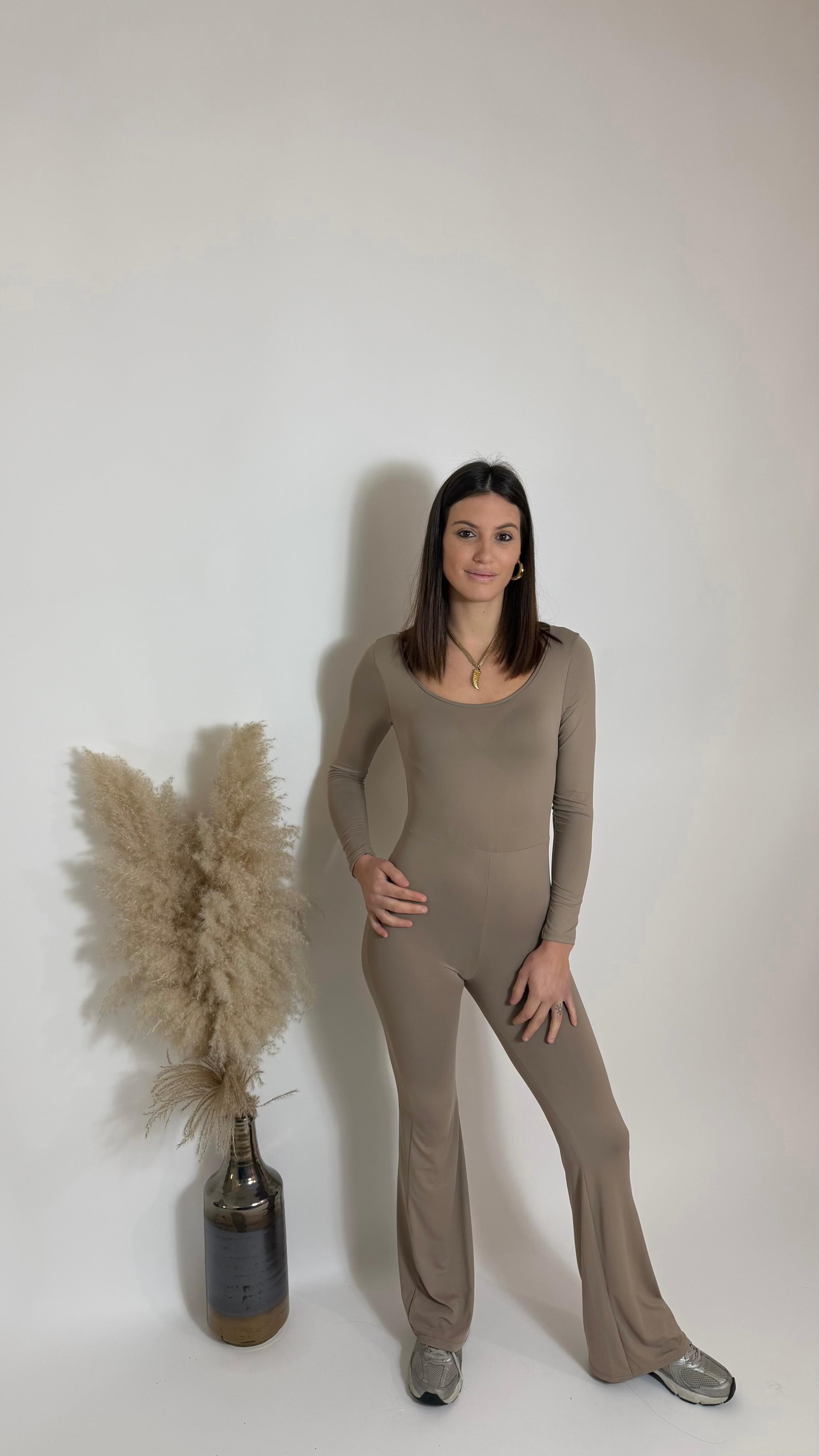 Jumpsuit Second Skin - Flare / Taupe