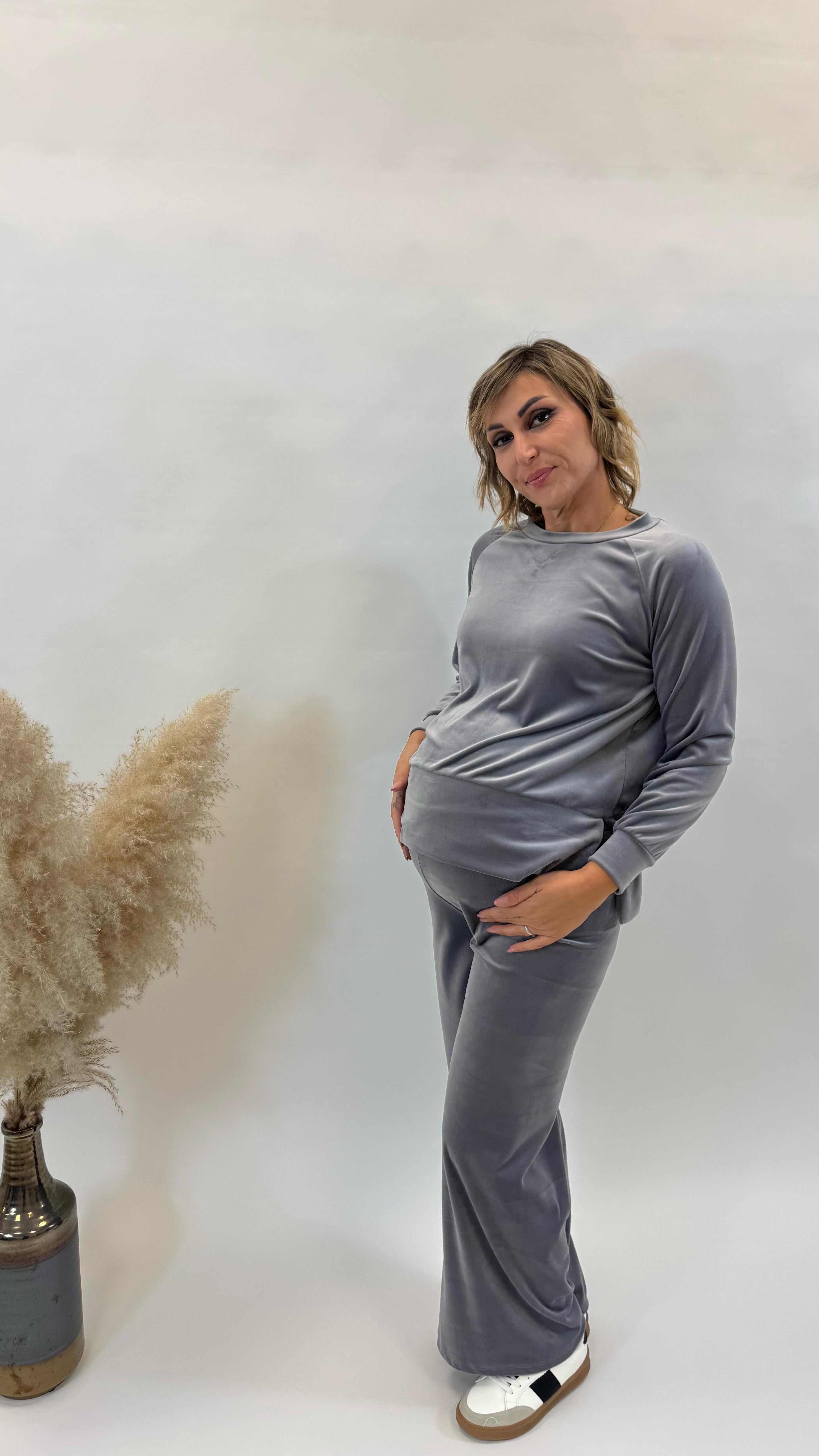 Tuta Flare Velvet Grigio Perla
