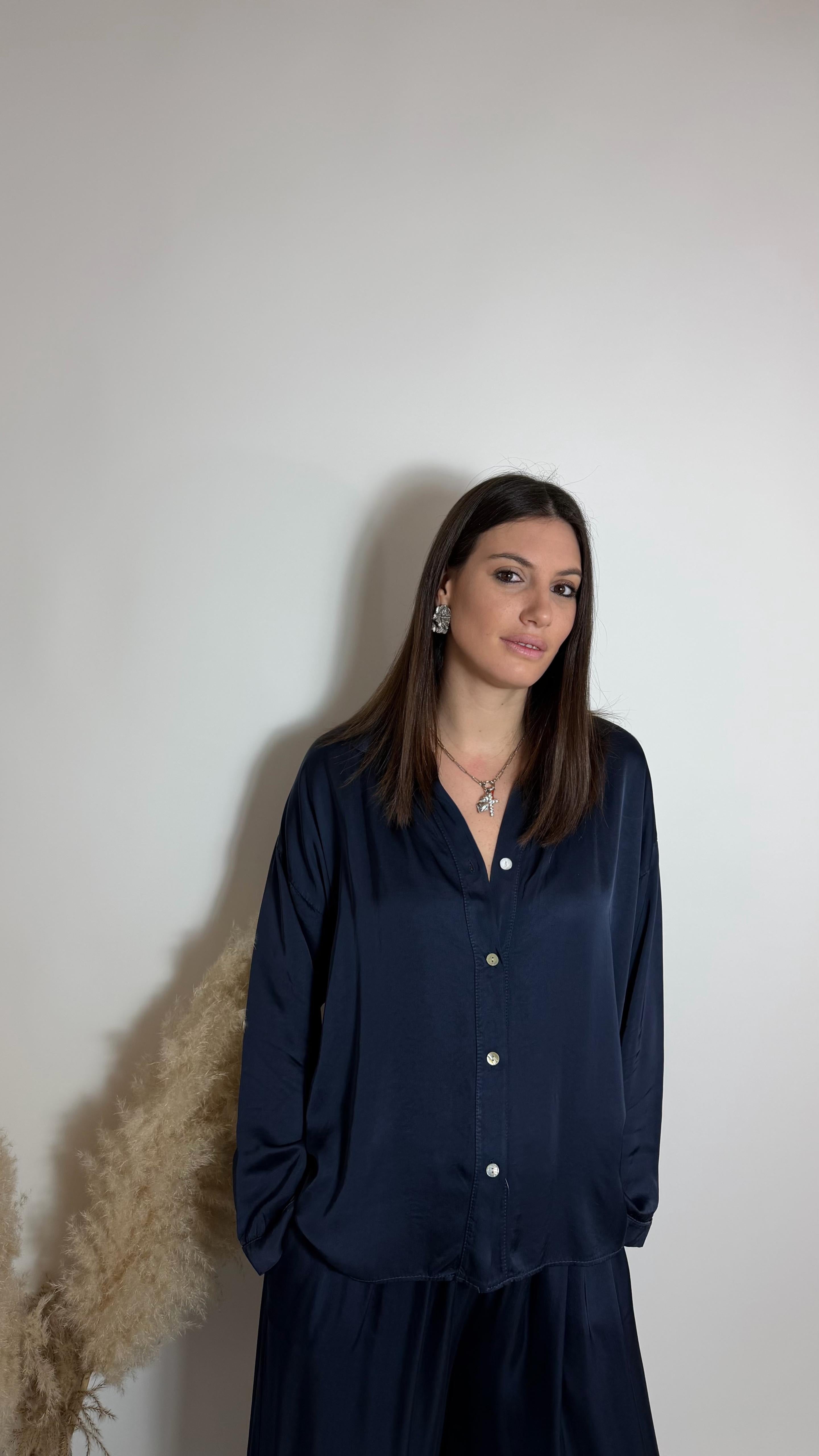 Mix & Match Set - Raso Di Viscosa - Blu Notte