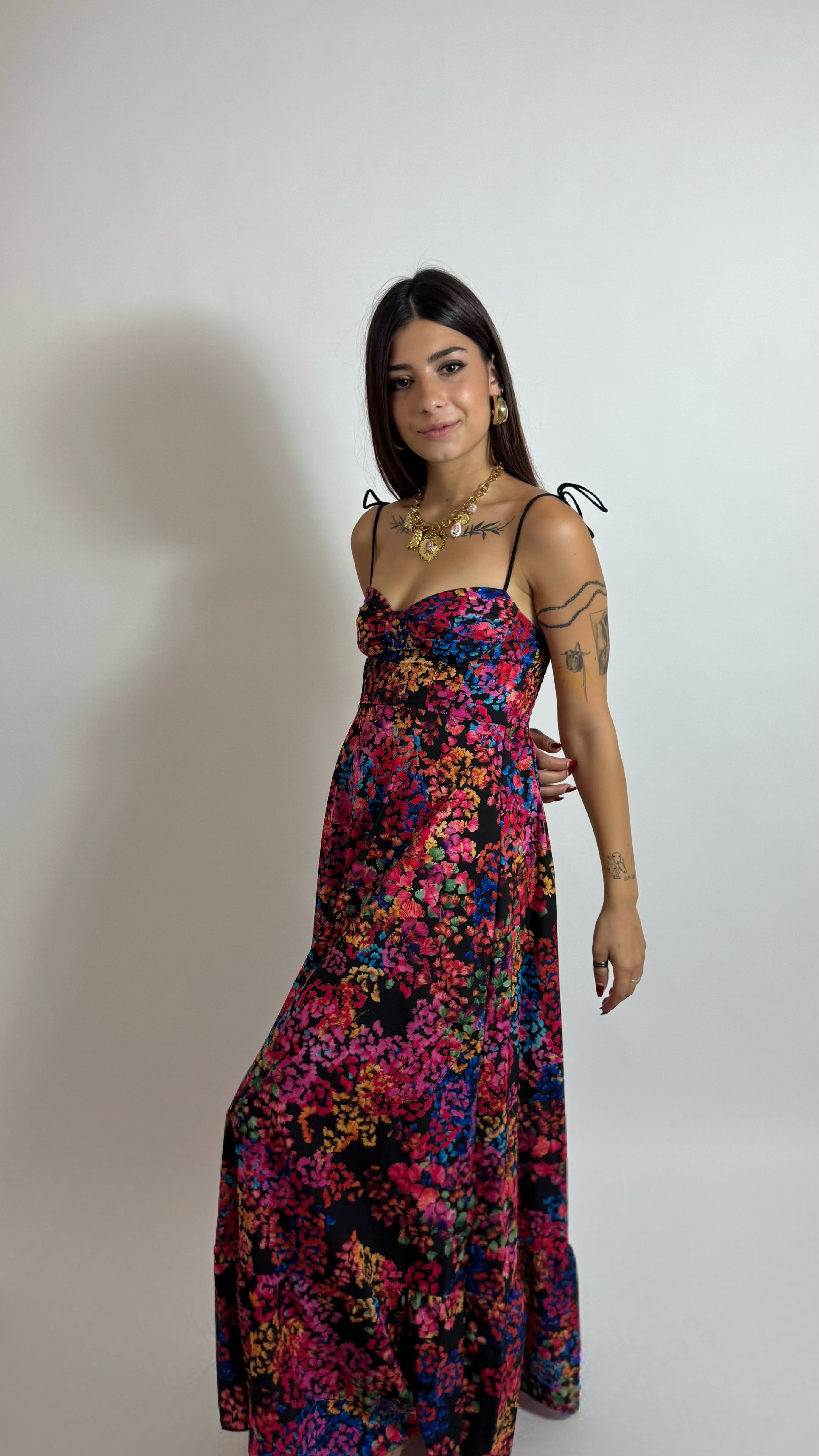 Abito Alice Flowers Nero