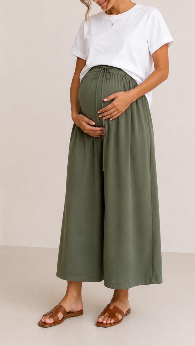 Pantalone Soft Capri Verde Utility