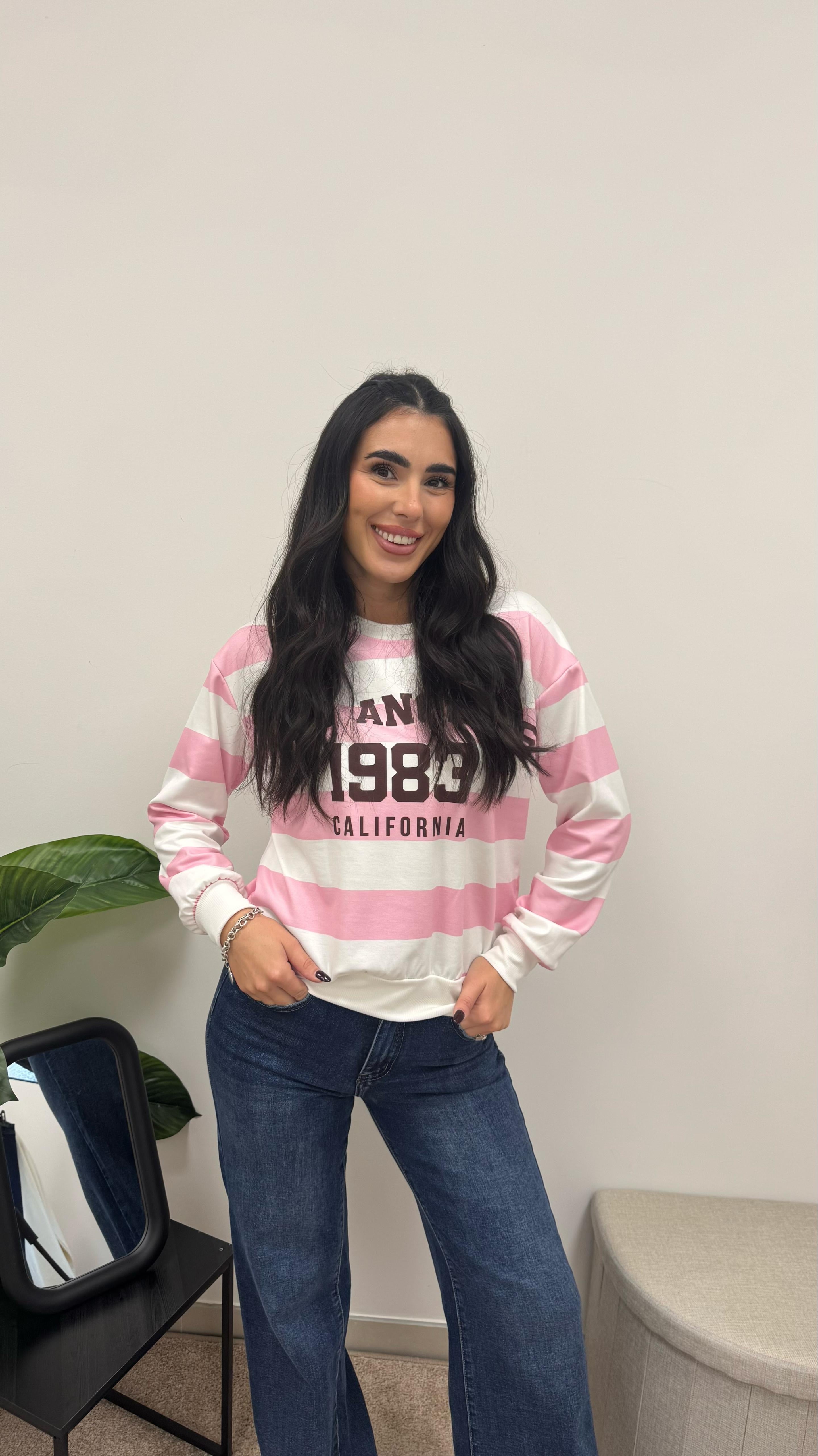 Felpa California Pink&White
