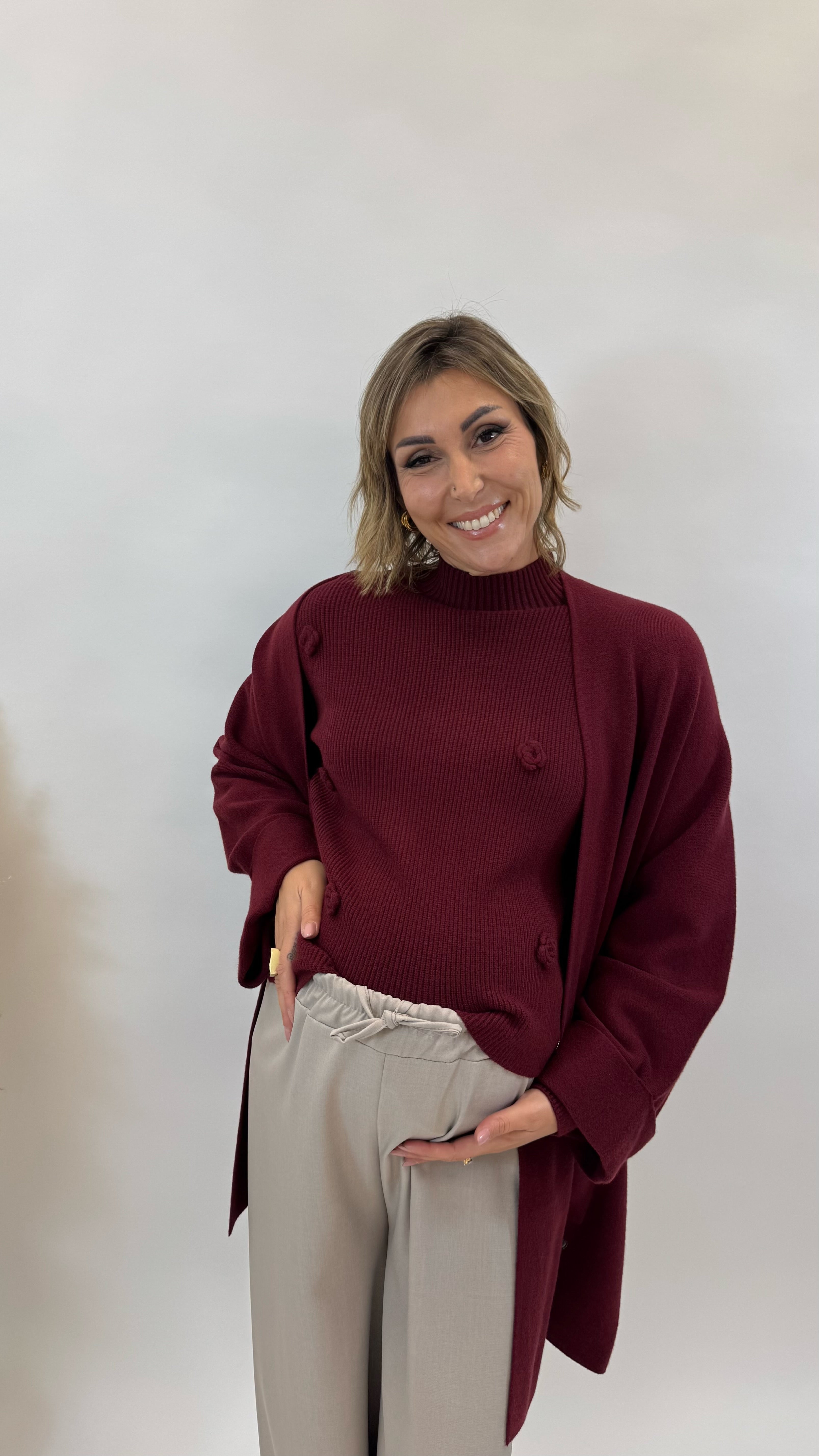 Cardigone High Quality Burgundy