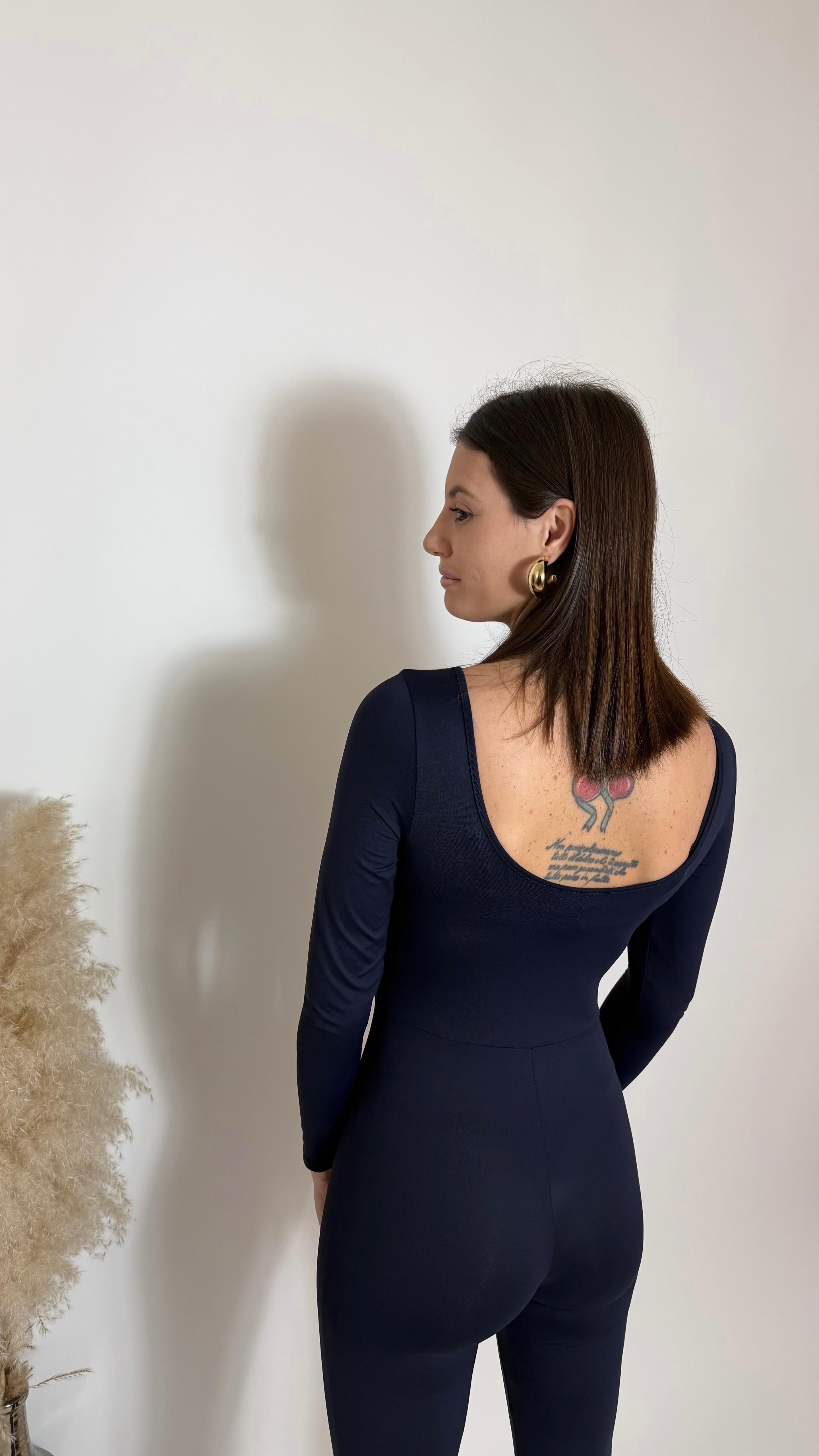 Jumpsuit Second Skin - Flare / Blu Notte