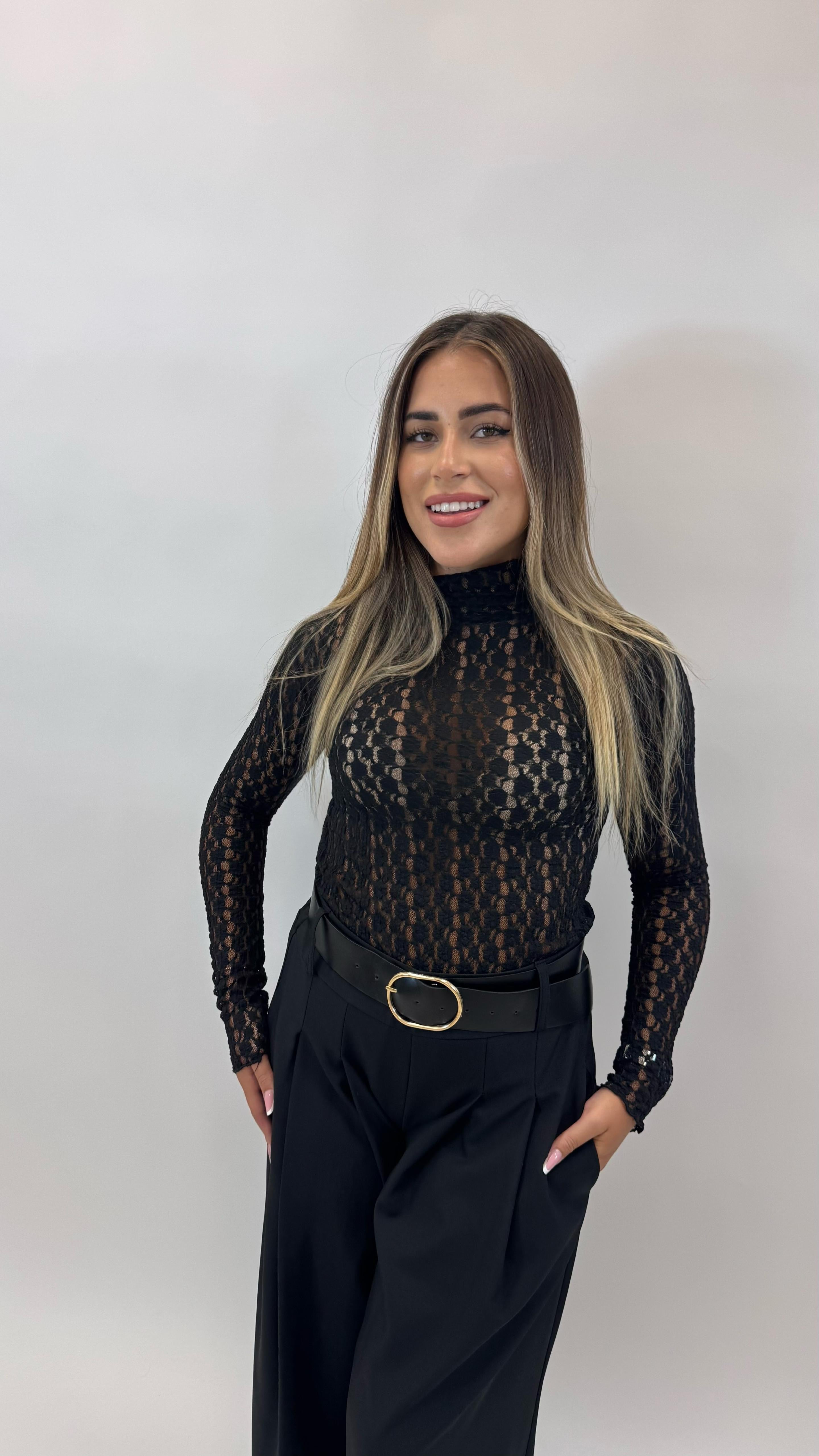 Maglia Trasparenze Nera