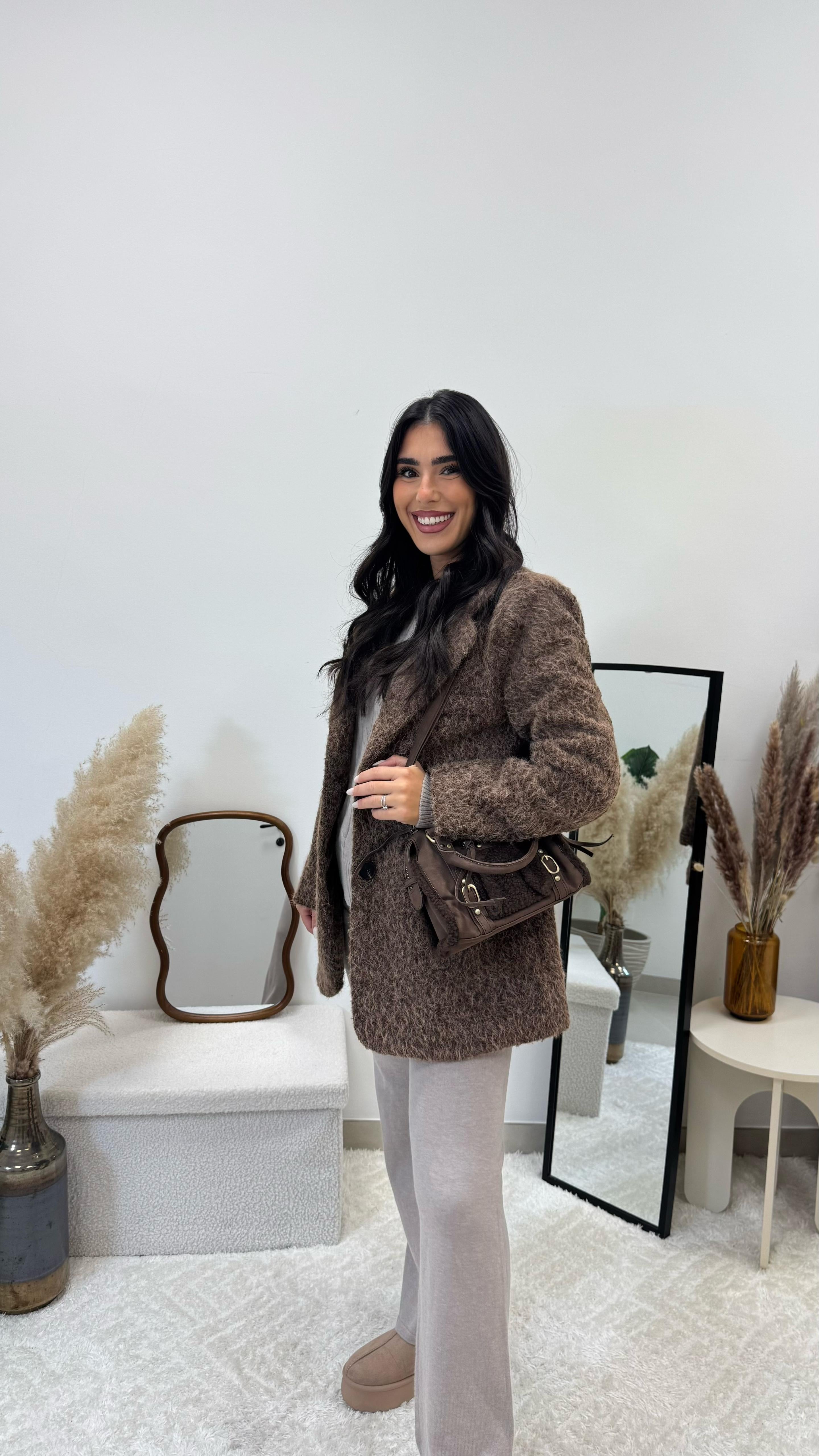 Cozy Coat Simil Teddy Choco