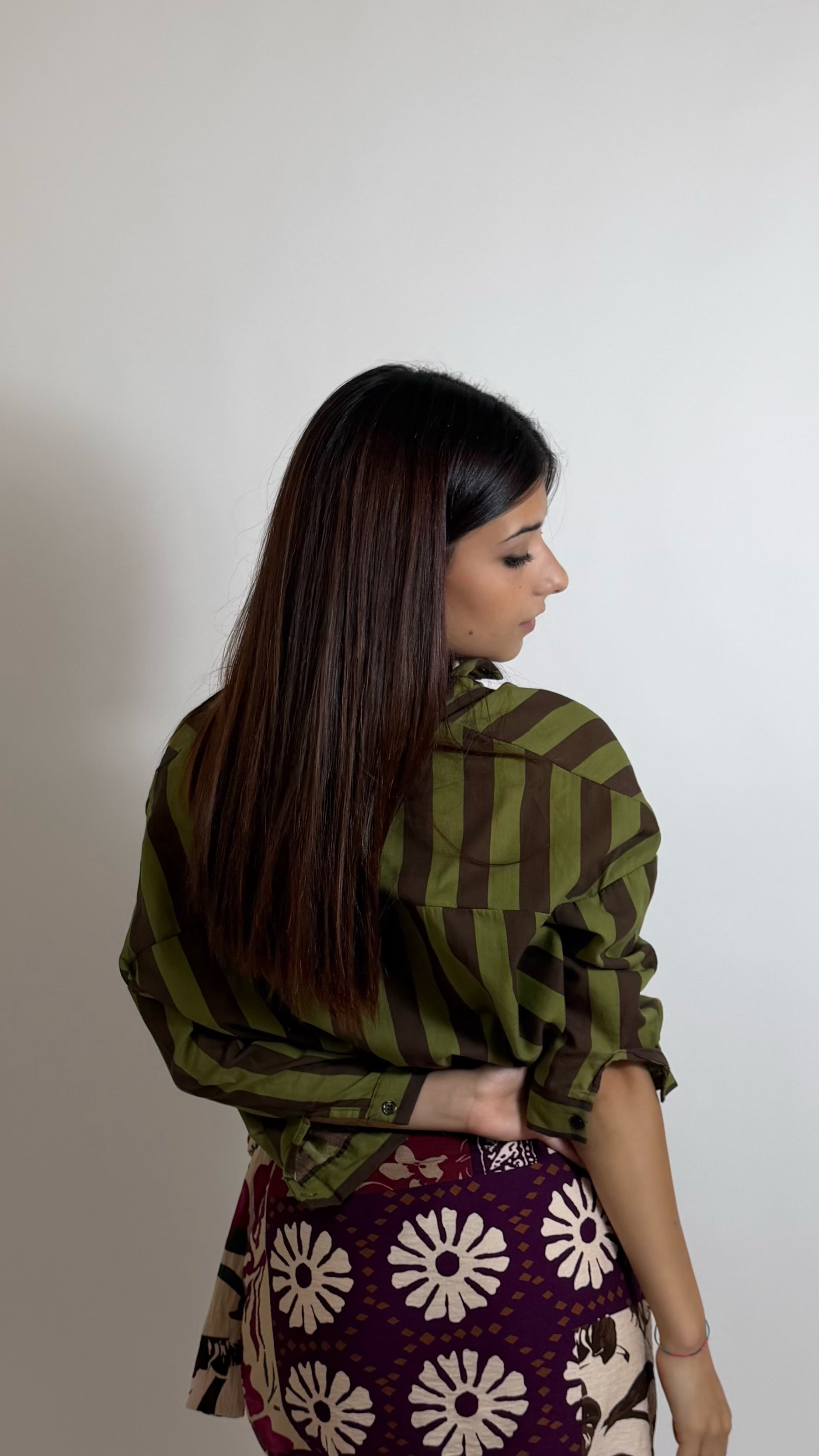 Camicia Soft Stripe Verde/Choco