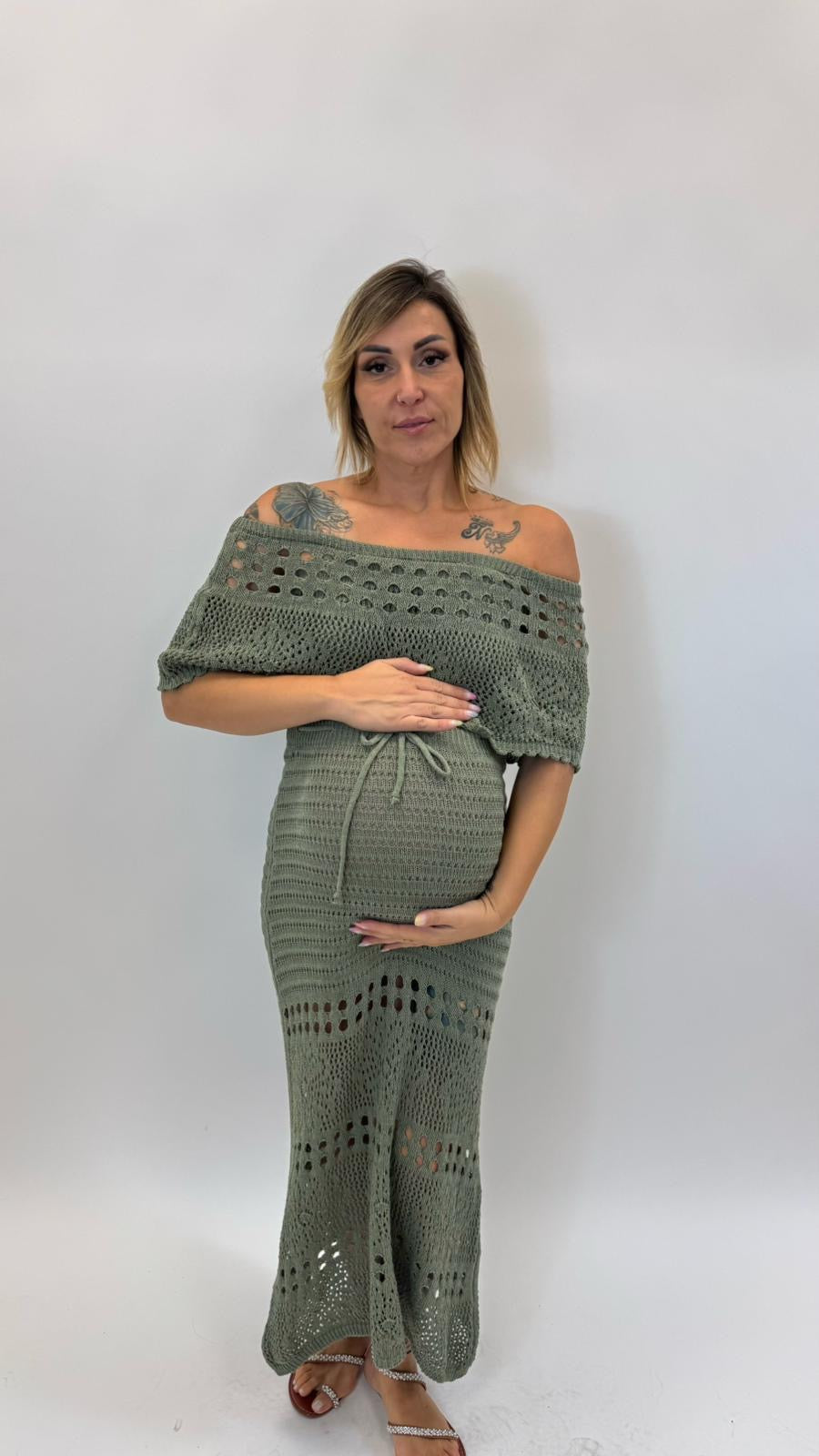 Abito Crochet Olive