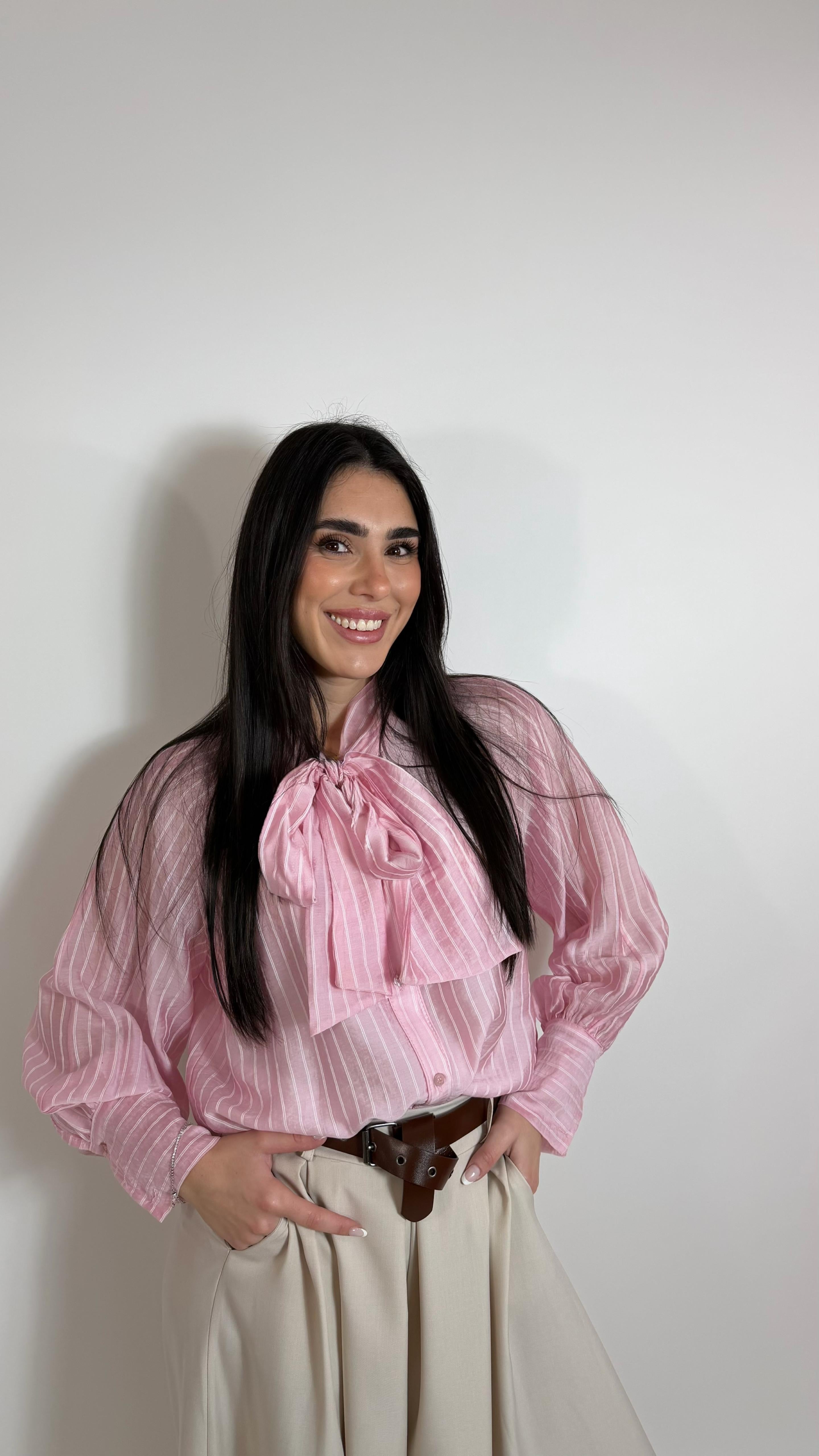 Camicia Soft Tie Rosa