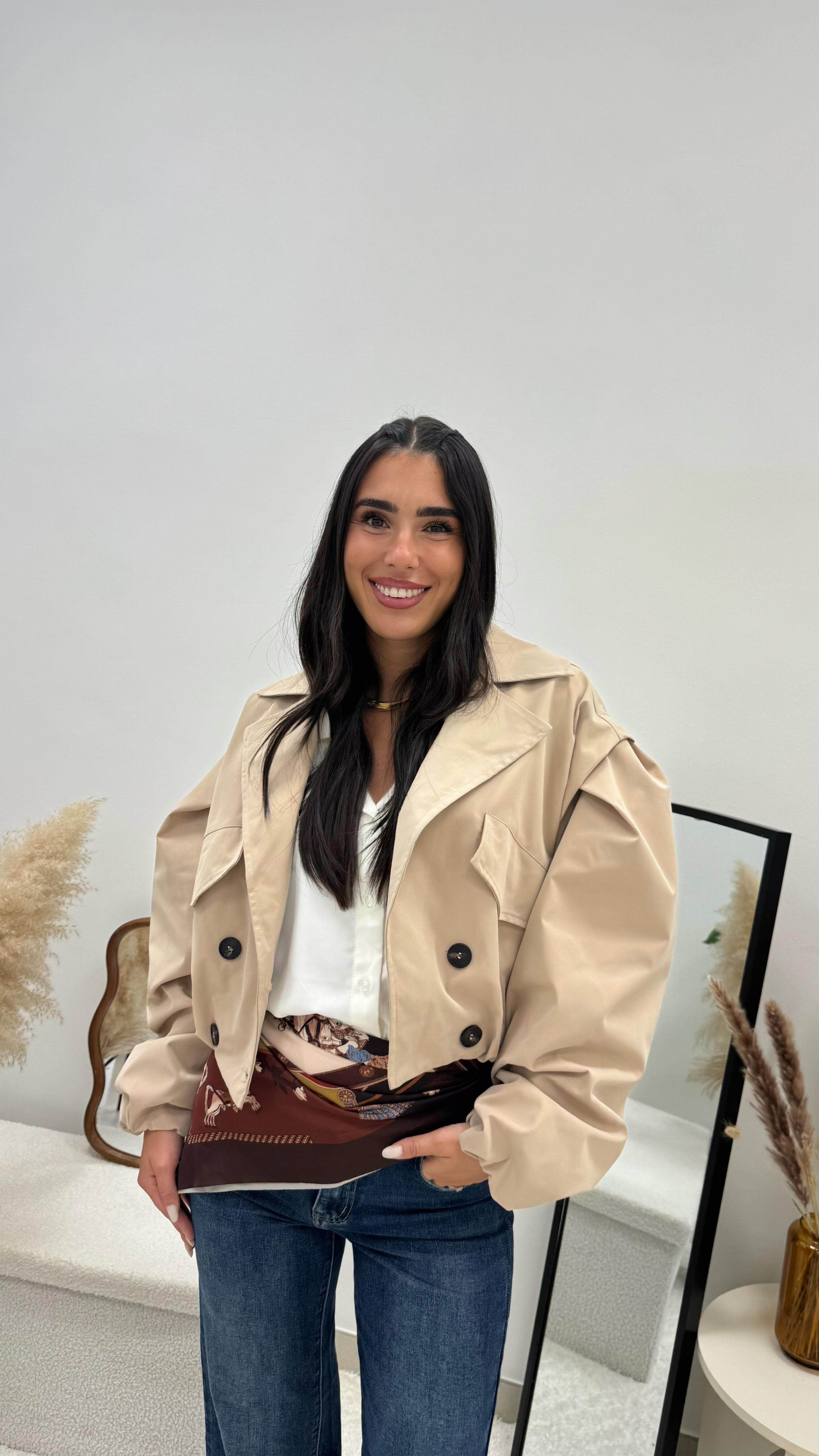 Mini Bomber Trench Nude
