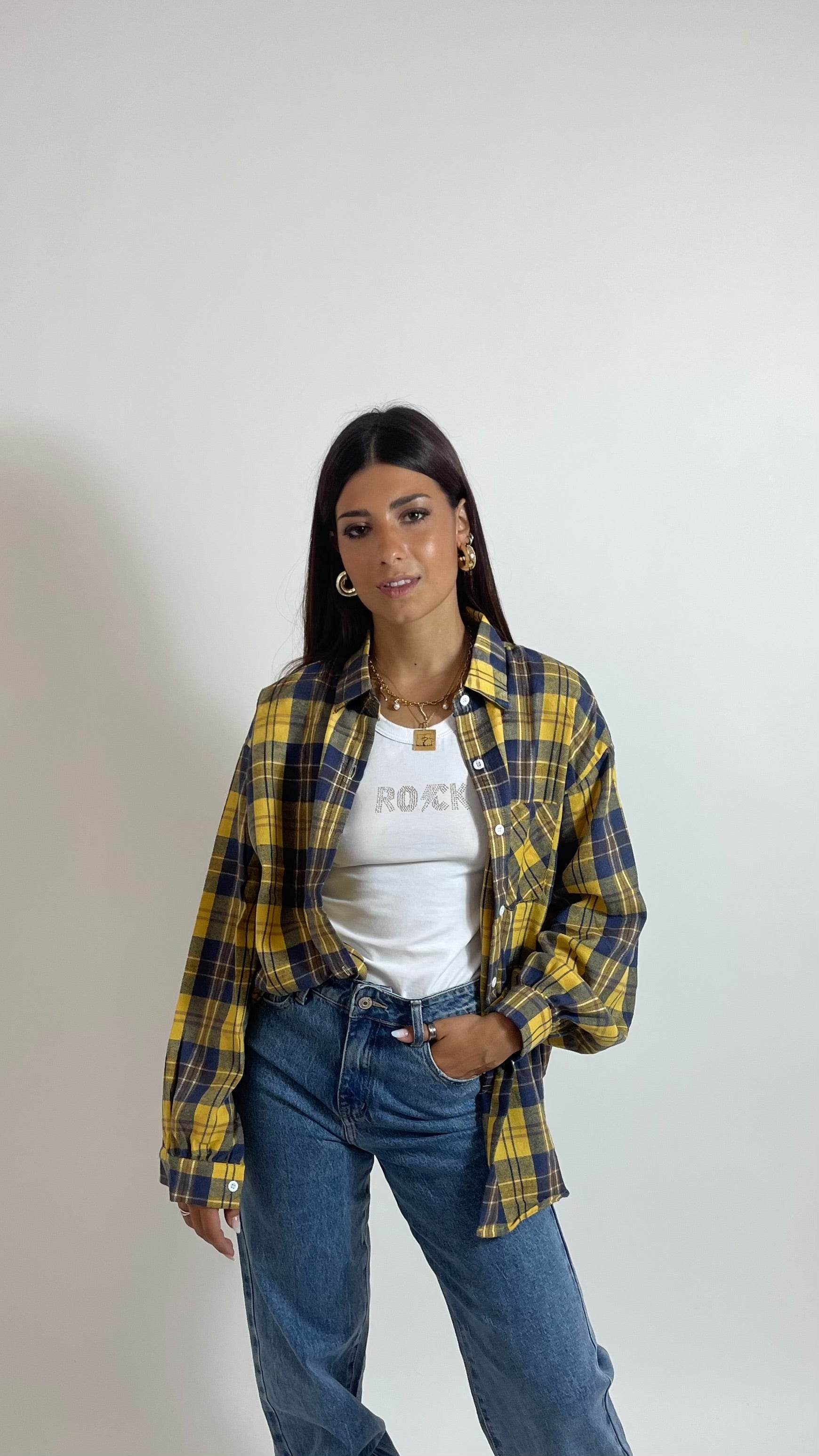 Camicia Autumn Check Yellow/Blu