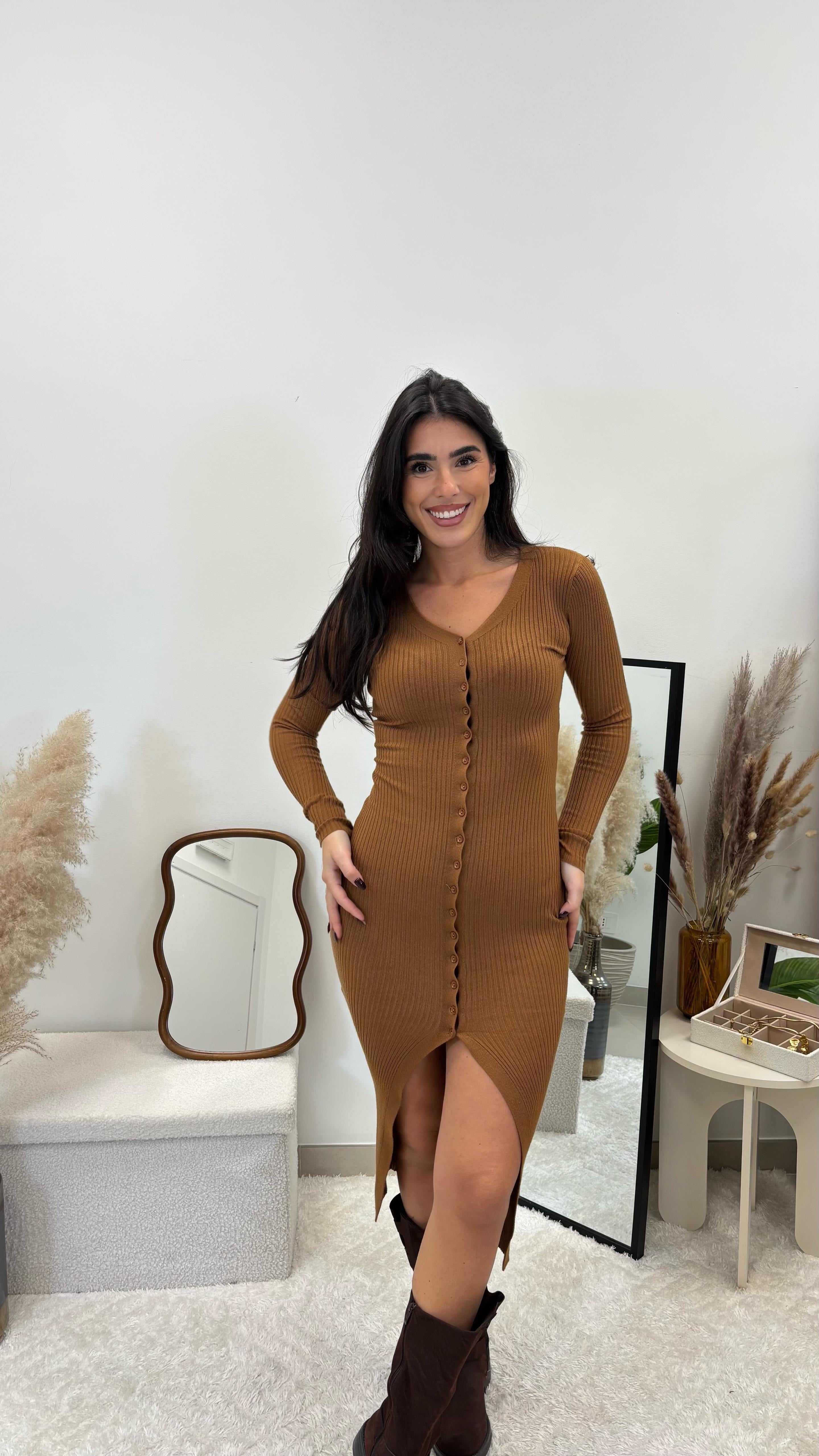 Abito Chemisier Maglina Morbida Camel