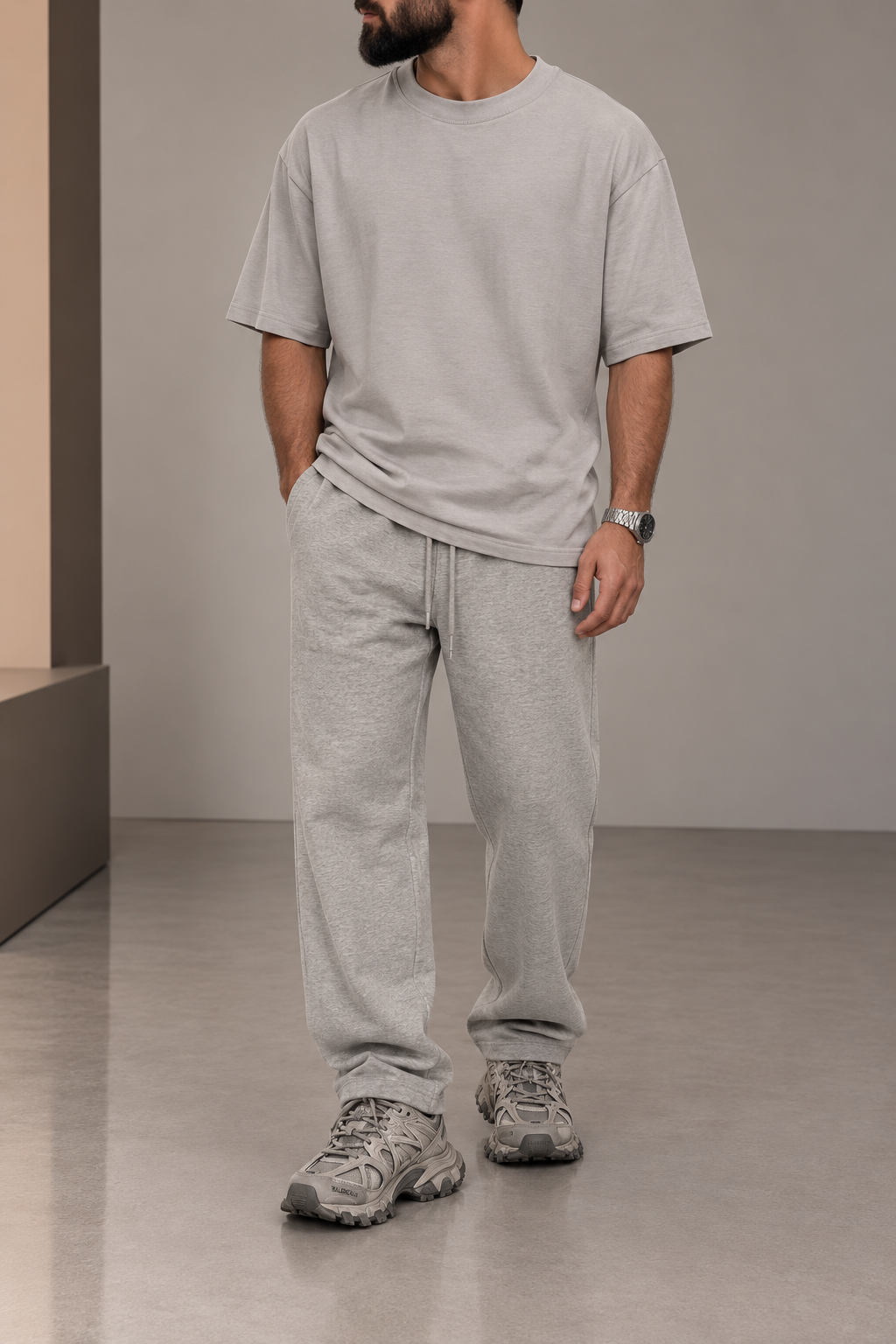 Pantalone in Felpa Light Grey