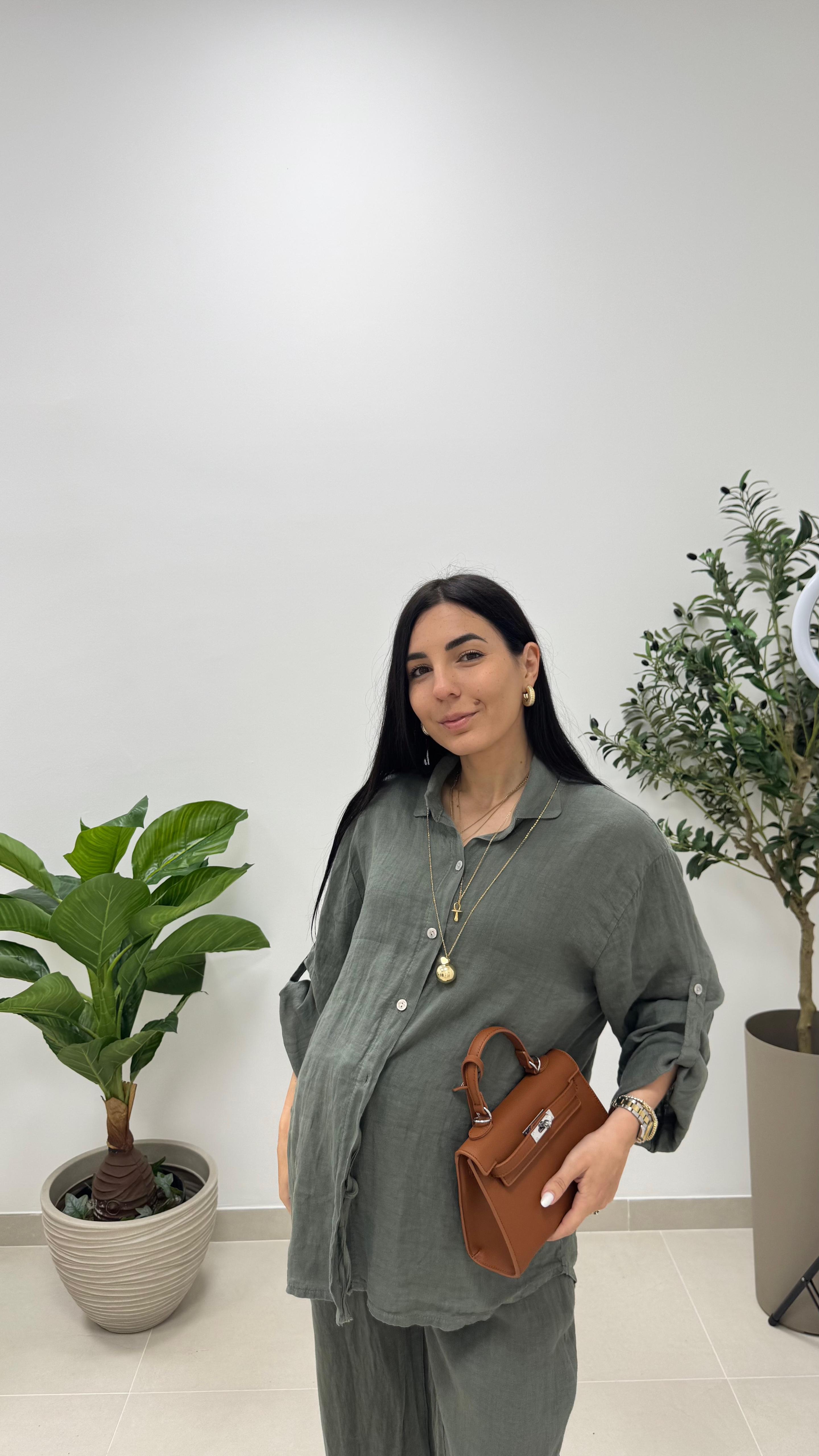 Camicia Lino Olive