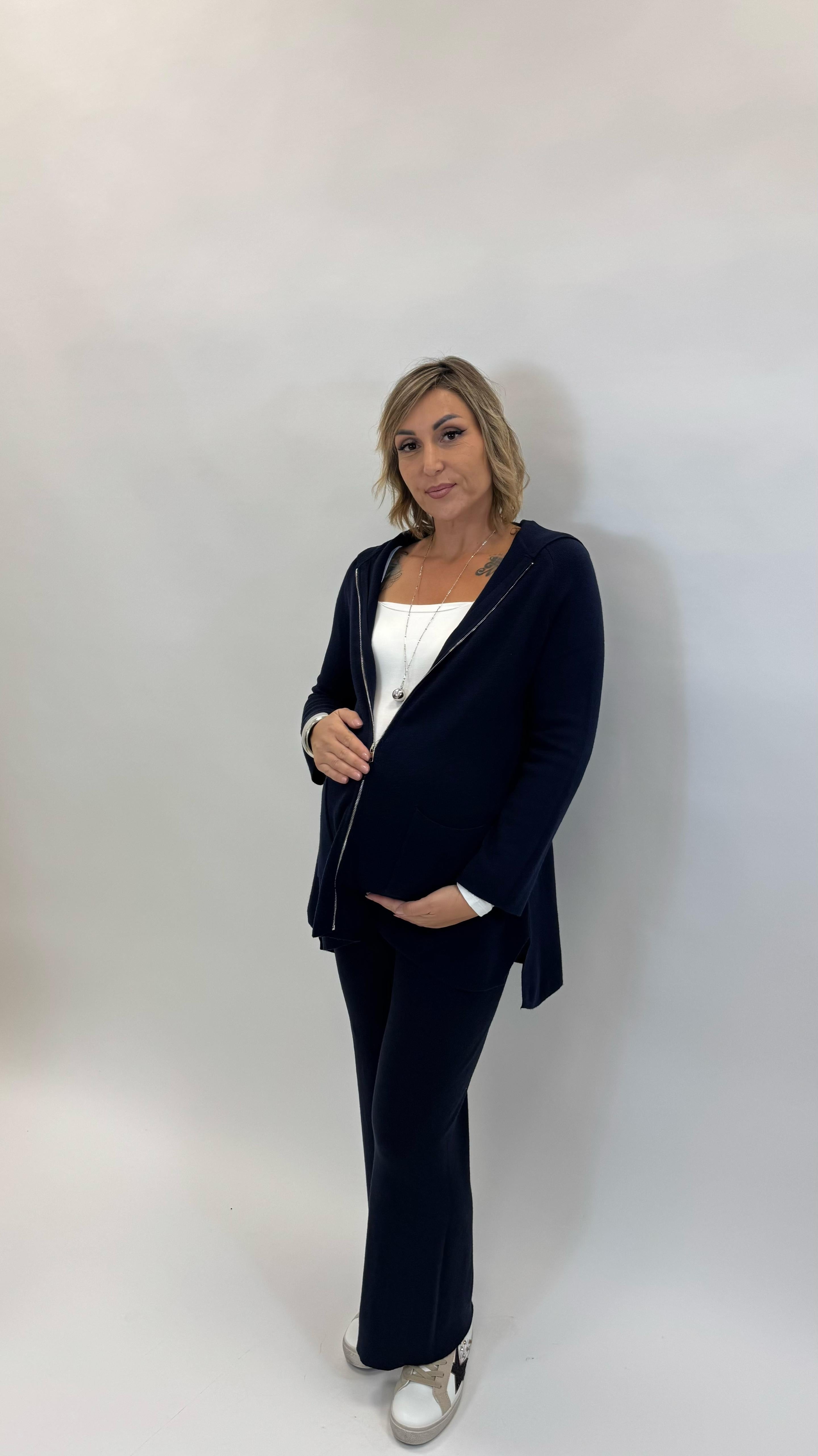 Pantalone Maglina Morbida Blu Notte