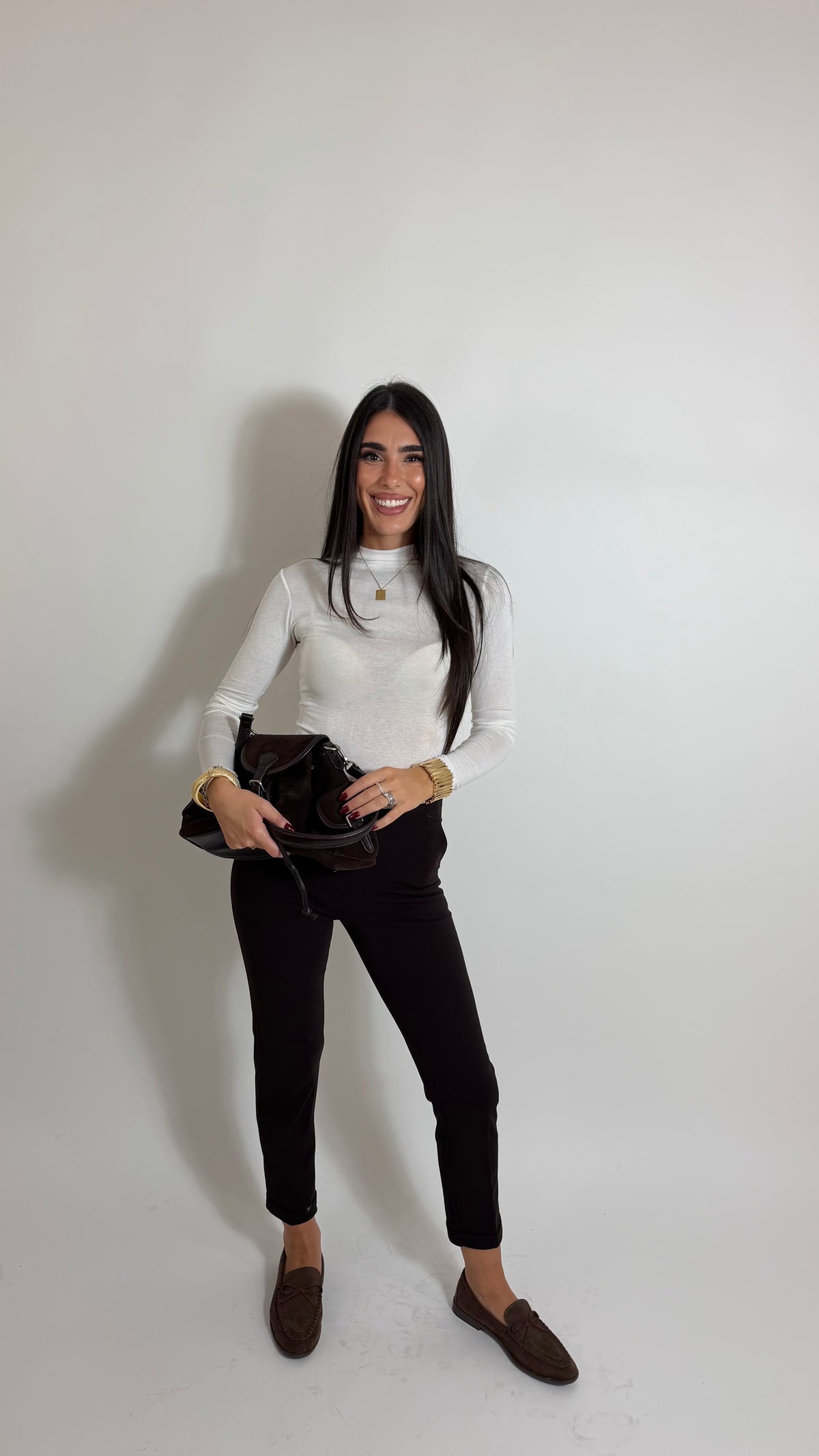 Pantalone Side Zip Choco