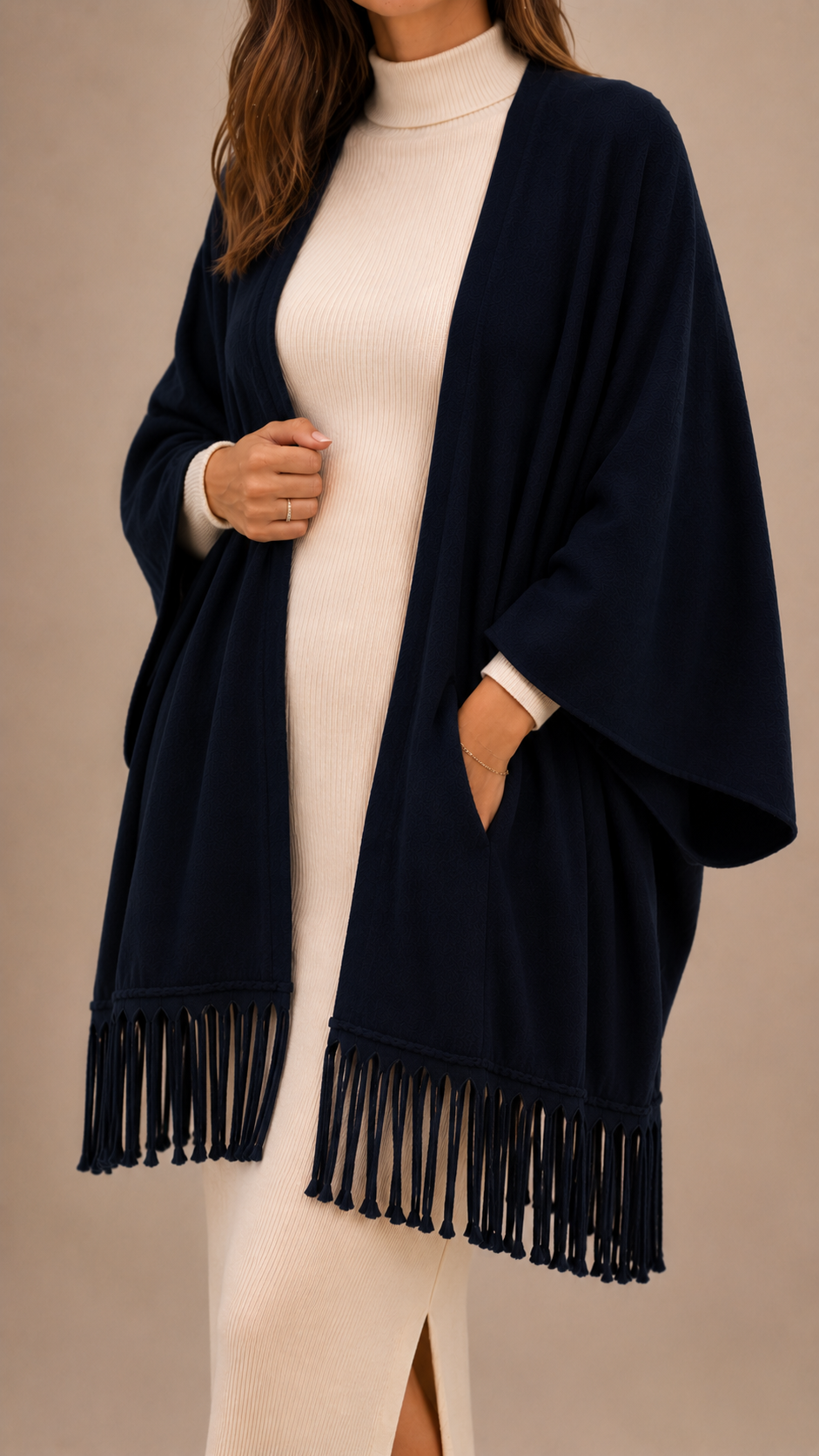Cardigan Manica Campana Blu Notte