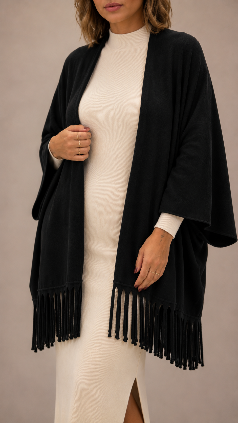 Cardigan Manica Campana Blu Notte