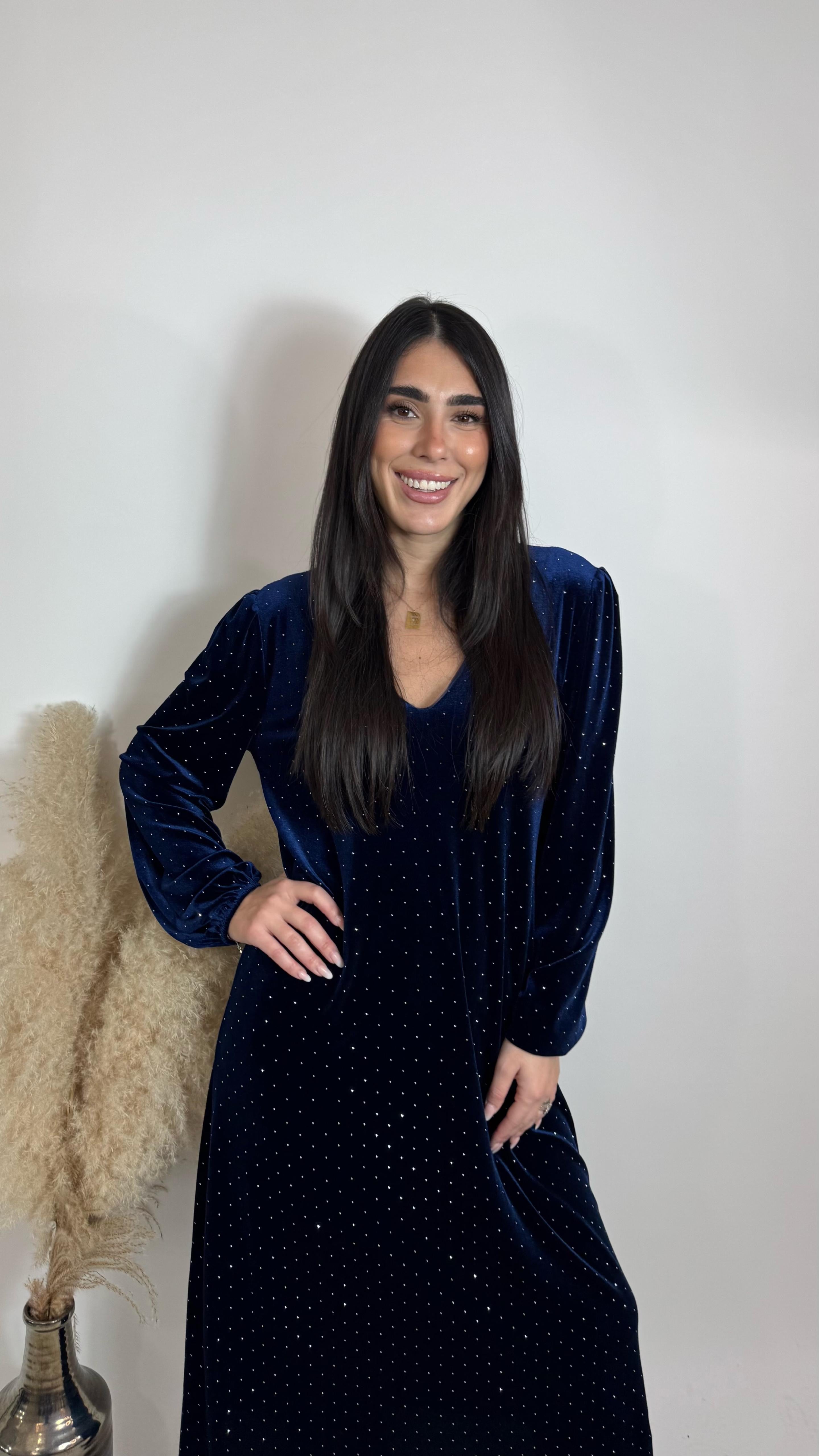 ✨Abito Velvet Sparkling Blu Notte