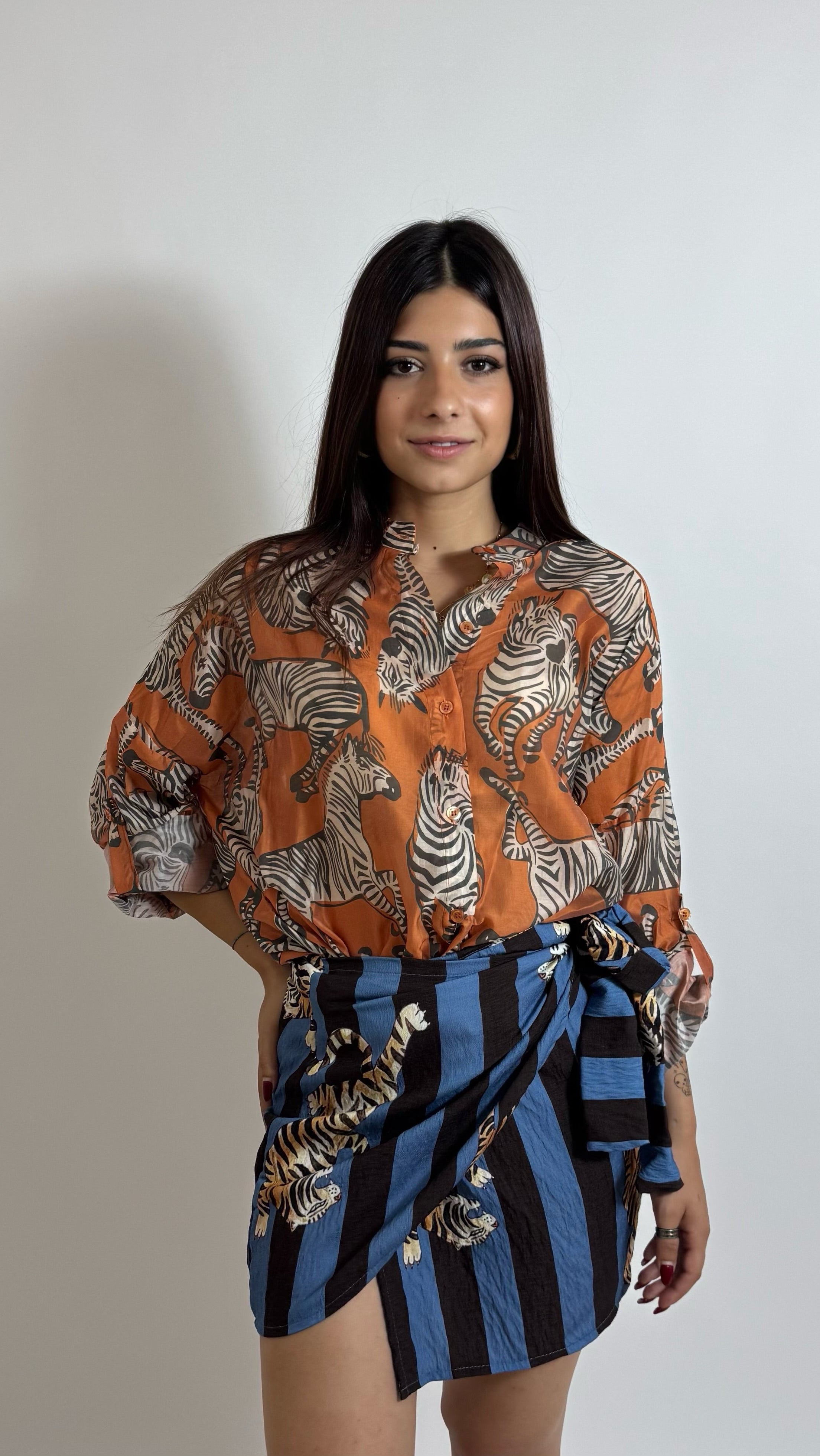 Camicia Soft Zebra Ruggine